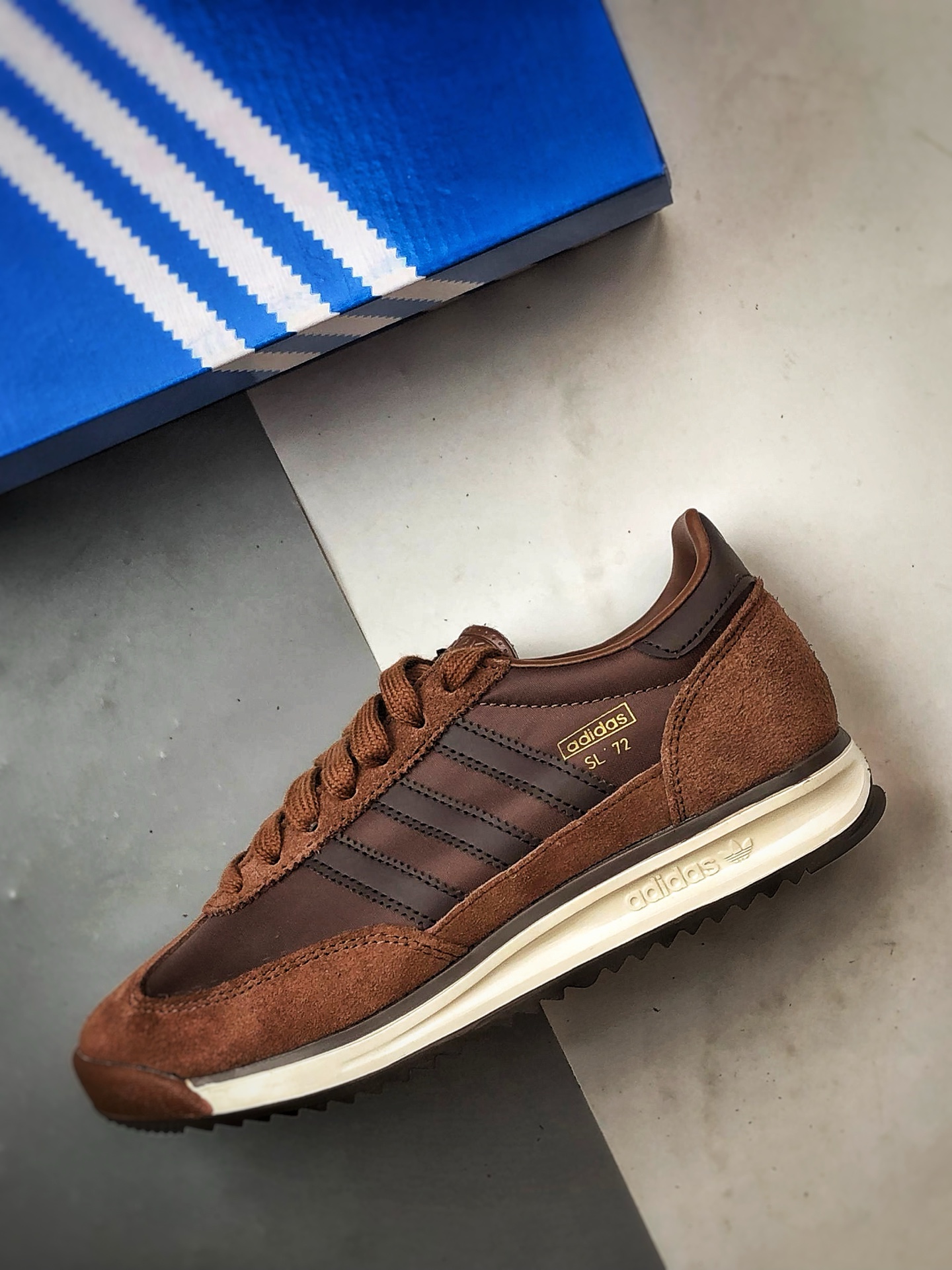 180 AD Originals SL 72 RS 棕色 经典复古轻便休闲运动慢跑鞋 JS0744