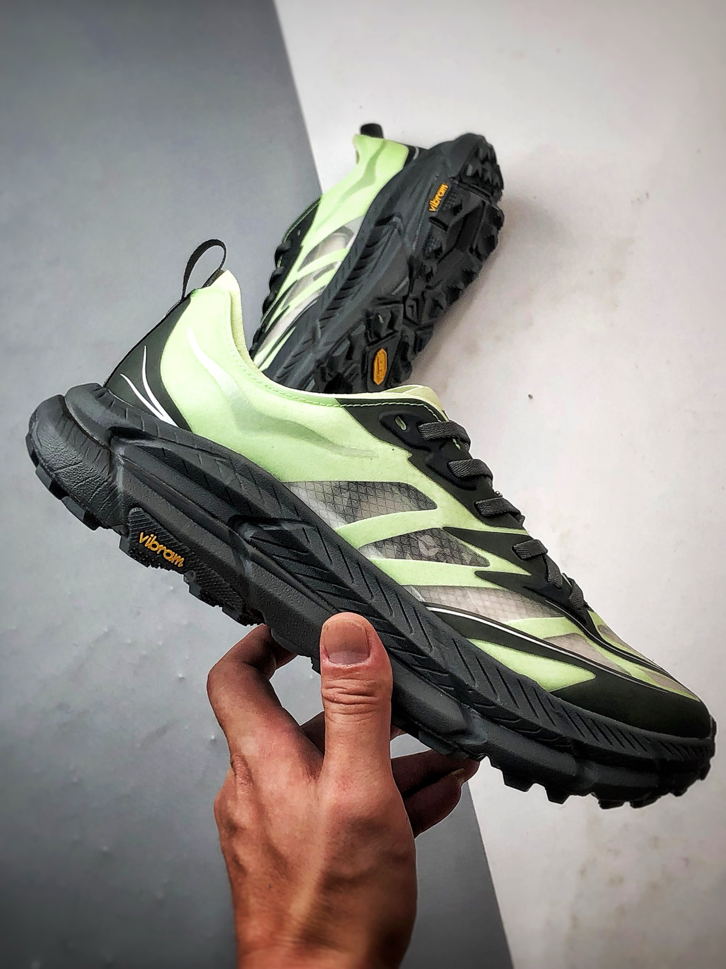 Hoka One One Mafate Speed 4 Lite 黑绿色 玛法特低帮轻量户外运动鞋 1168450-LHC