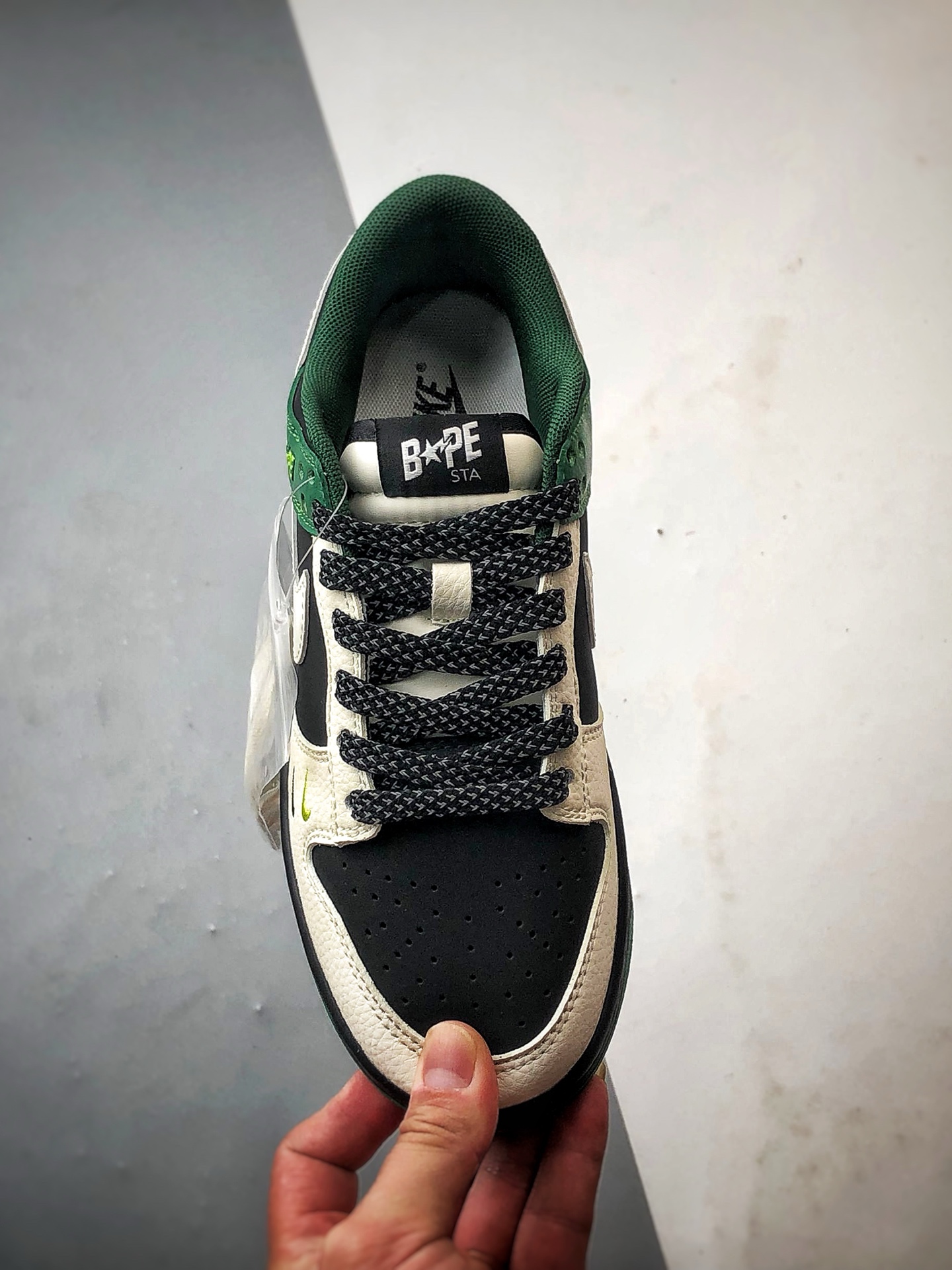 NK Dunk Low Retro ”DIY高端定制” Bape白黑绿 低帮休闲运动板鞋 QW5836-015