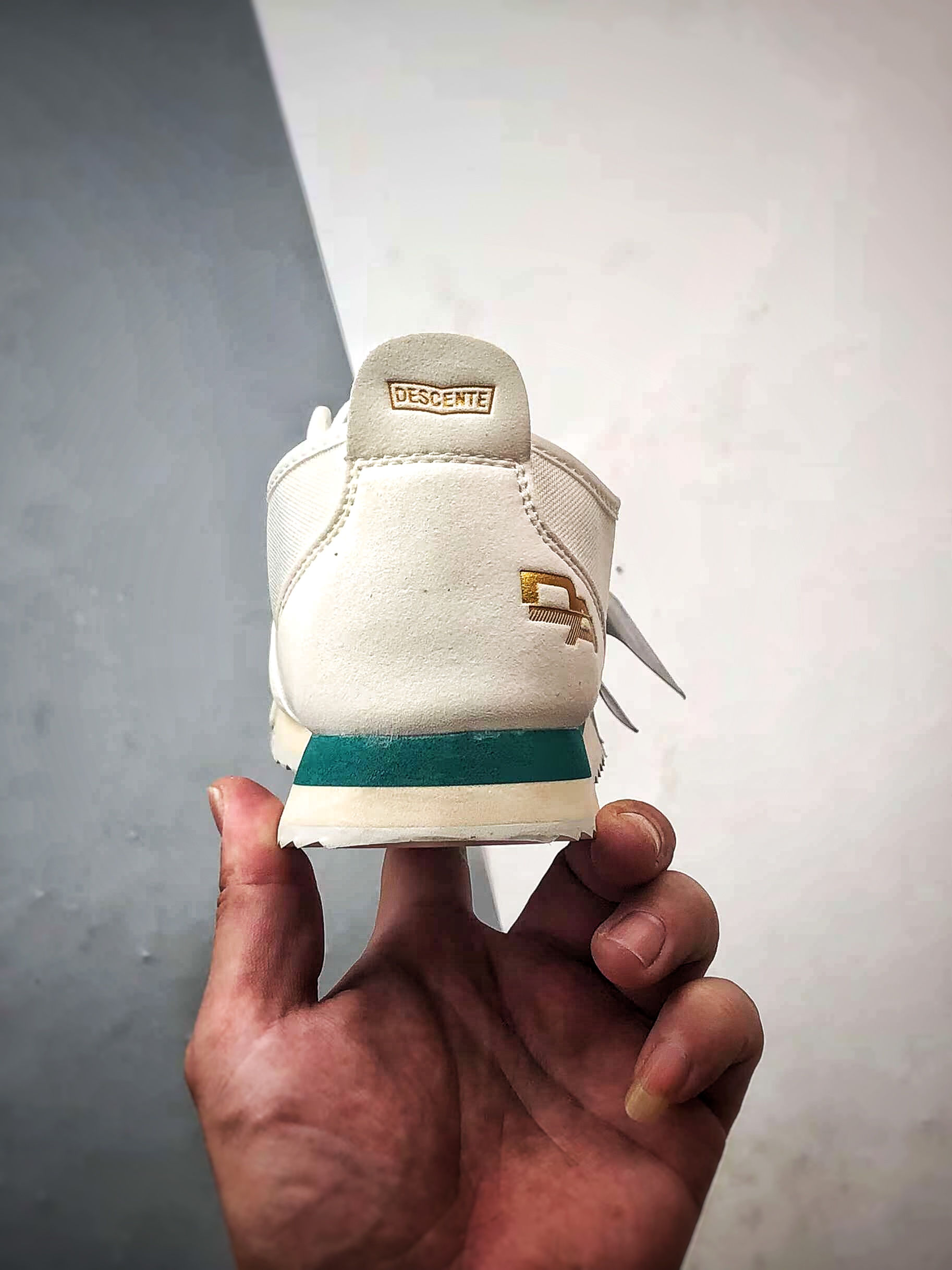 Descente Chron Tempo 白绿 迪桑特帆布一脚蹬轻便生活休闲鞋-莆田鞋,莆田鞋货源,高仿鞋,高仿鞋货源,安福档口,莆田高仿鞋,莆田鞋批发,高仿鞋批发,莆田高仿运动鞋,高仿运动鞋,莆田运动鞋 Descente Chron Tempo 白绿 迪桑特帆布一脚蹬轻便生活休闲鞋