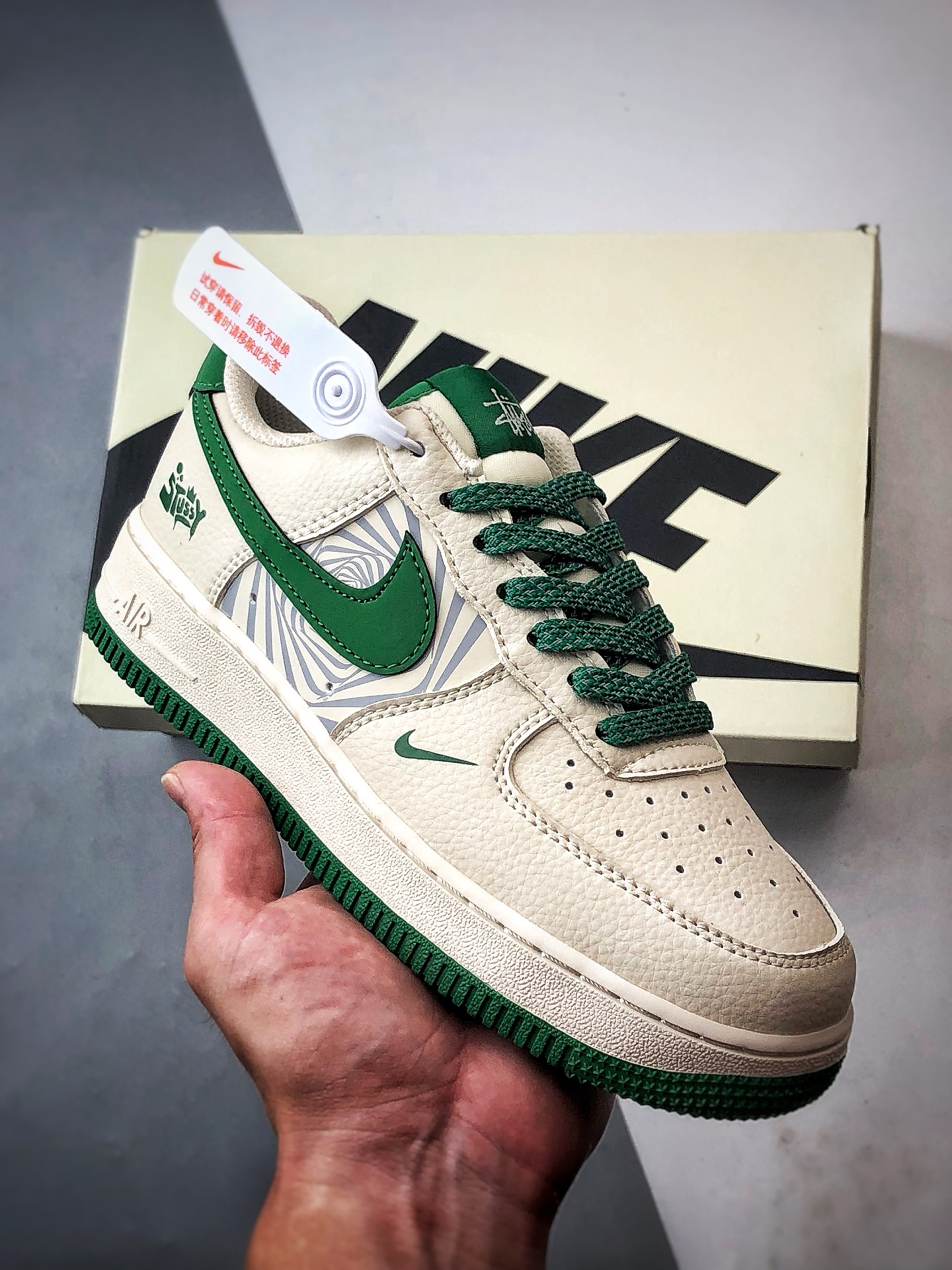 280 Stussy x Air Force 1 Low 米白绿  HJ3318-001