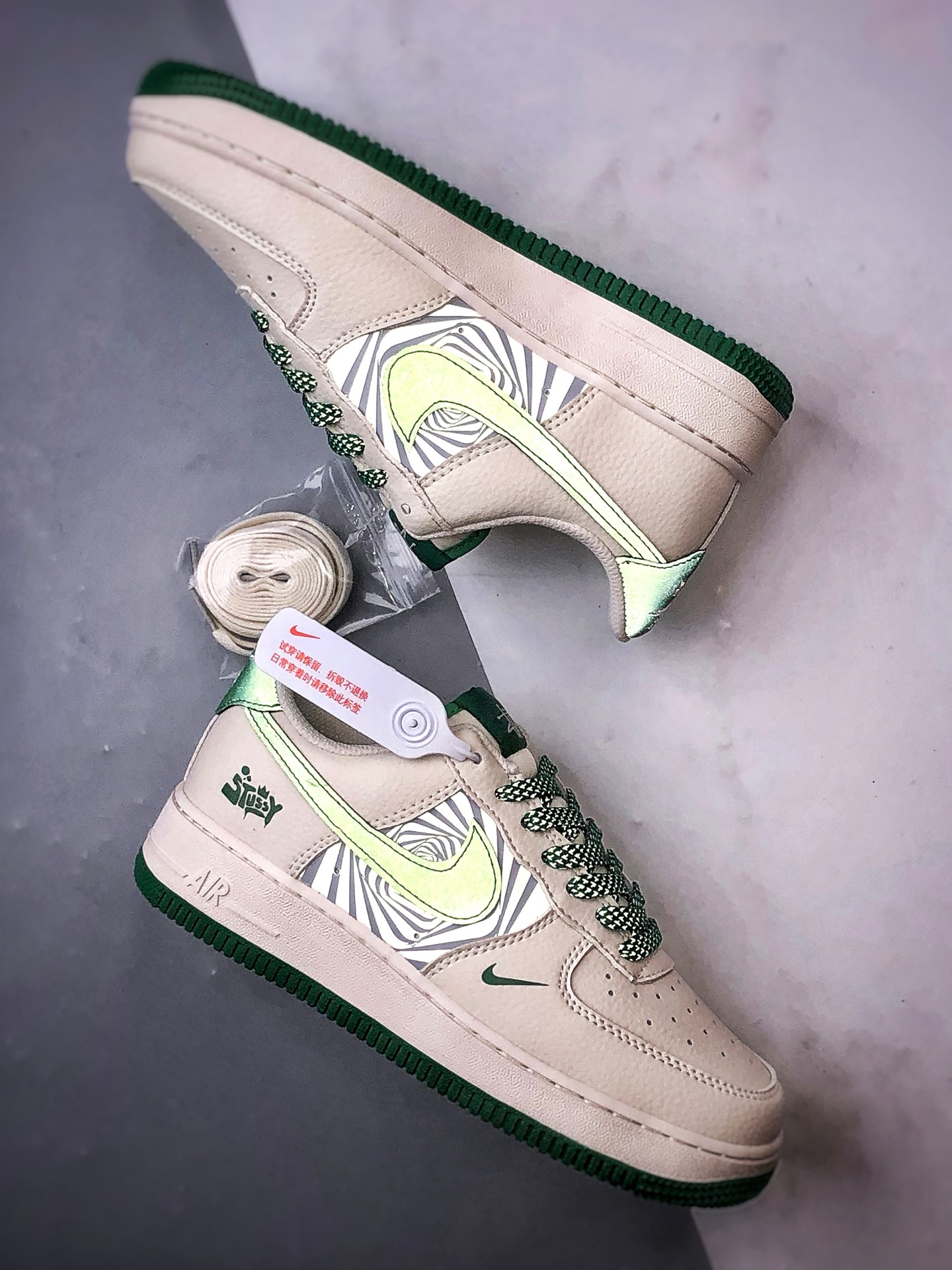 280 Stussy x Air Force 1 Low 米白绿  HJ3318-001