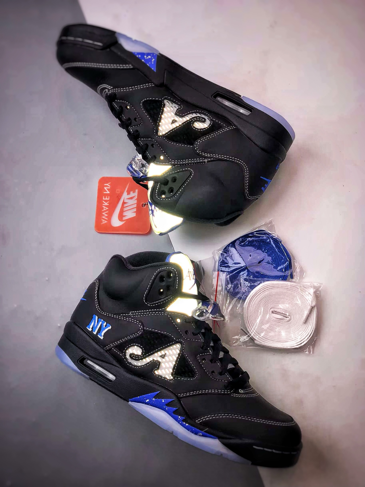 Awake NY x Air Jordan 5 ”Black/Racer Blue” AJ5联名黑蓝 DV4982-004