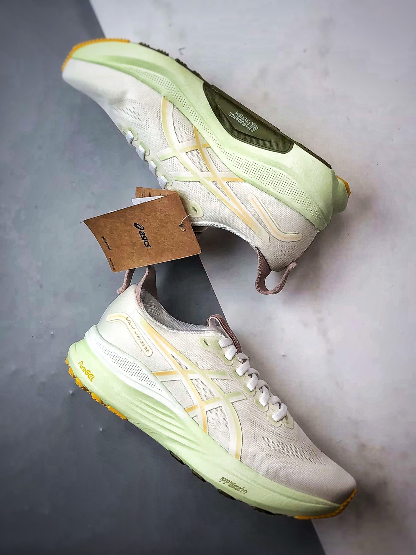 Asics Gel-Kayano 32 白橙绿 卡亚诺32代有氧轻量运动慢跑鞋 1012B838-101