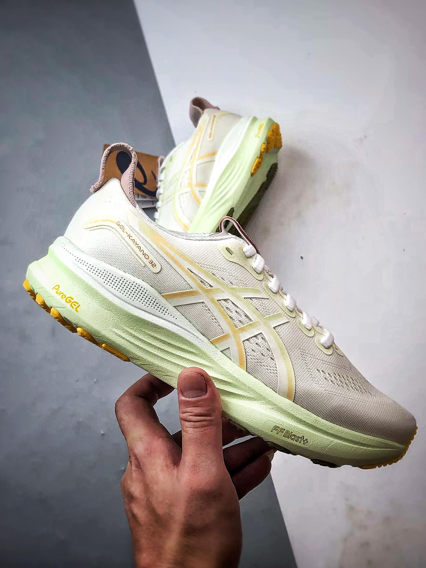 Asics Gel-Kayano 32 白橙绿 卡亚诺32代有氧轻量运动慢跑鞋 1012B838-101