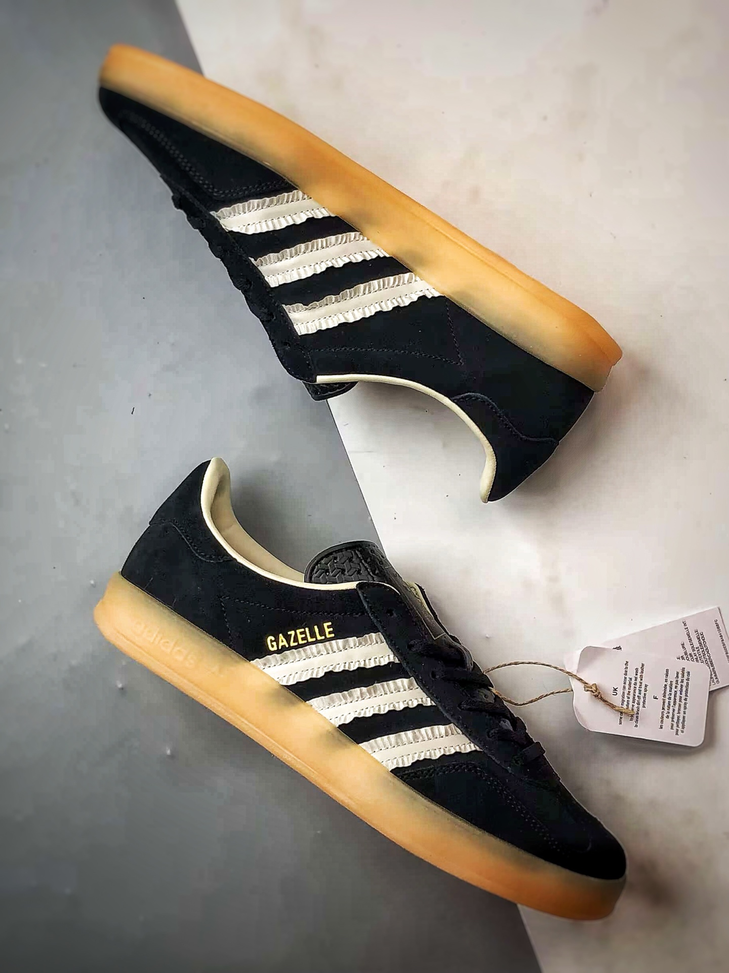 180 AD Originals Gazelle Indoor 黑白 三叶草复古休闲运动板鞋 JS1412