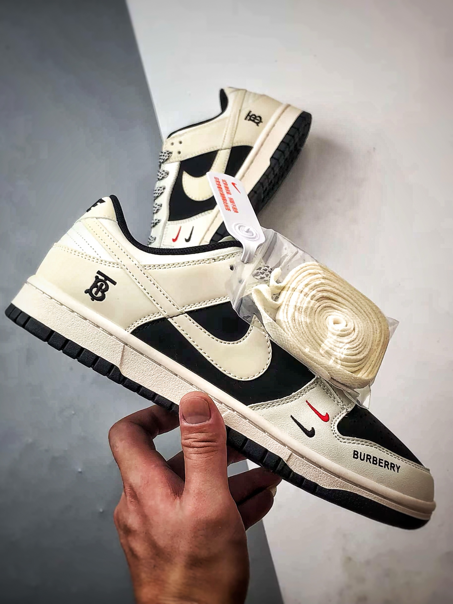 NK Dunk Low Retro ”DIY高端定制” 巴宝莉米白黑 低帮休闲运动板鞋 CS1688-117