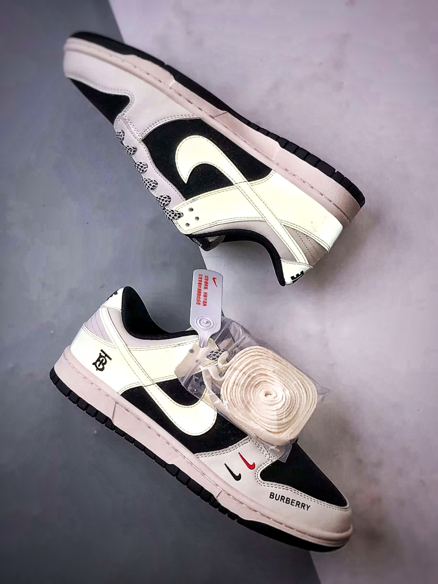 NK Dunk Low Retro ”DIY高端定制” 巴宝莉米白黑 低帮休闲运动板鞋 CS1688-117