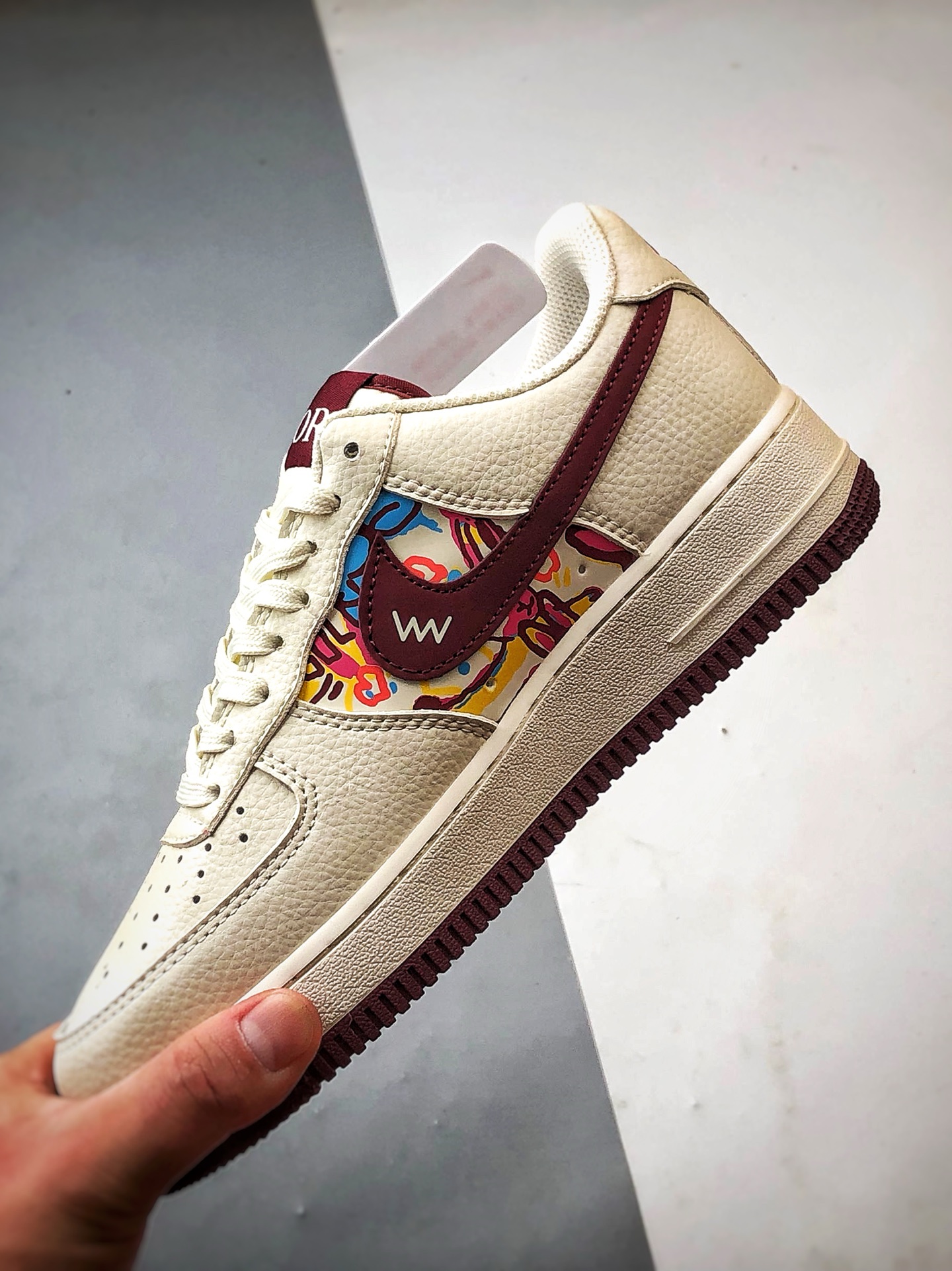 Dior x Air Force 1 Low 涂鸦米白酒红 HJ3318-002
