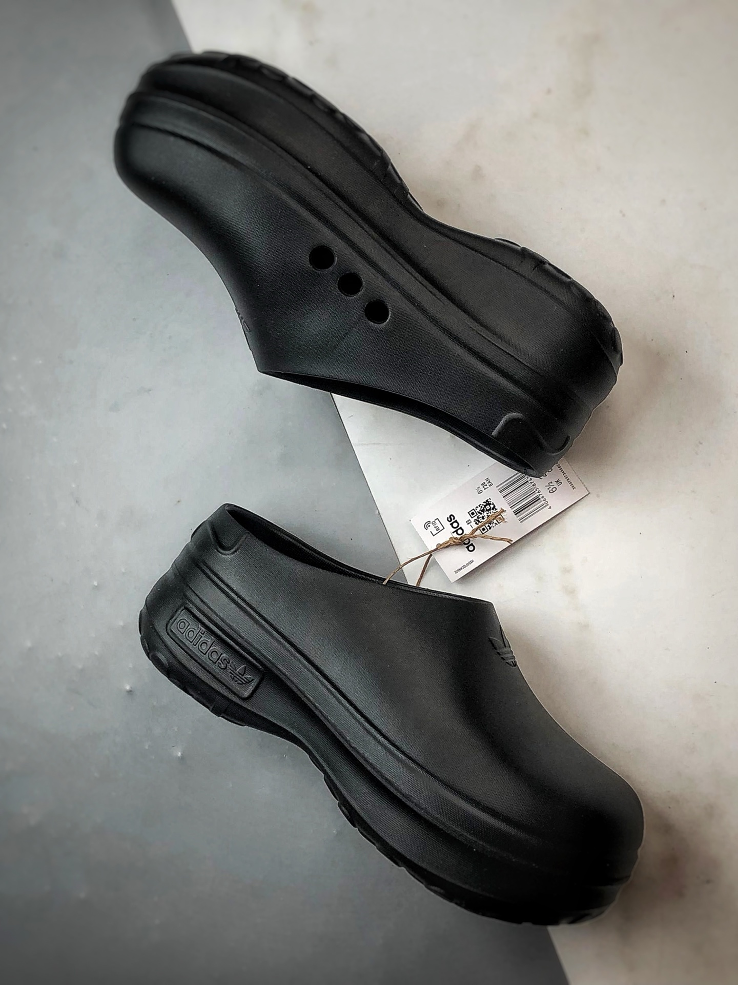 AD Originals AdiFOM Stan Smith Mule 黑色 防滑耐磨轻便运动凉鞋穆勒厨师鞋