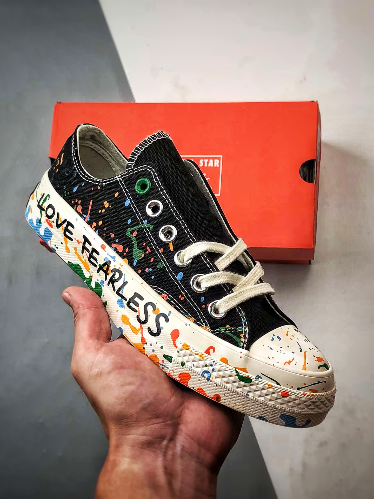 160 王源 x Converse Chuck 70 泼墨黑色 匡威携手王源联名签名款低帮帆布鞋 A18761C