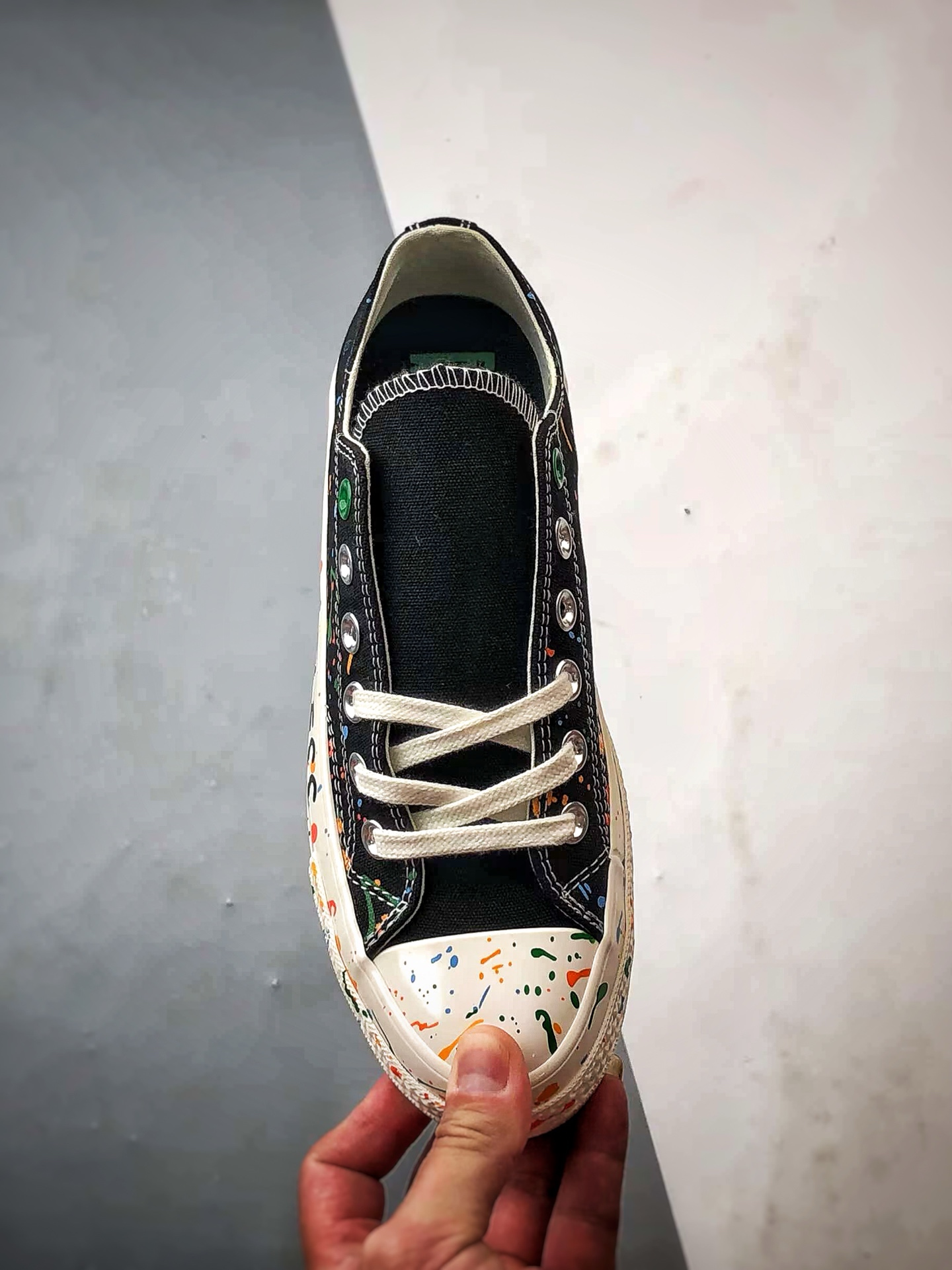 160 王源 x Converse Chuck 70 泼墨黑色 匡威携手王源联名签名款低帮帆布鞋 A18761C