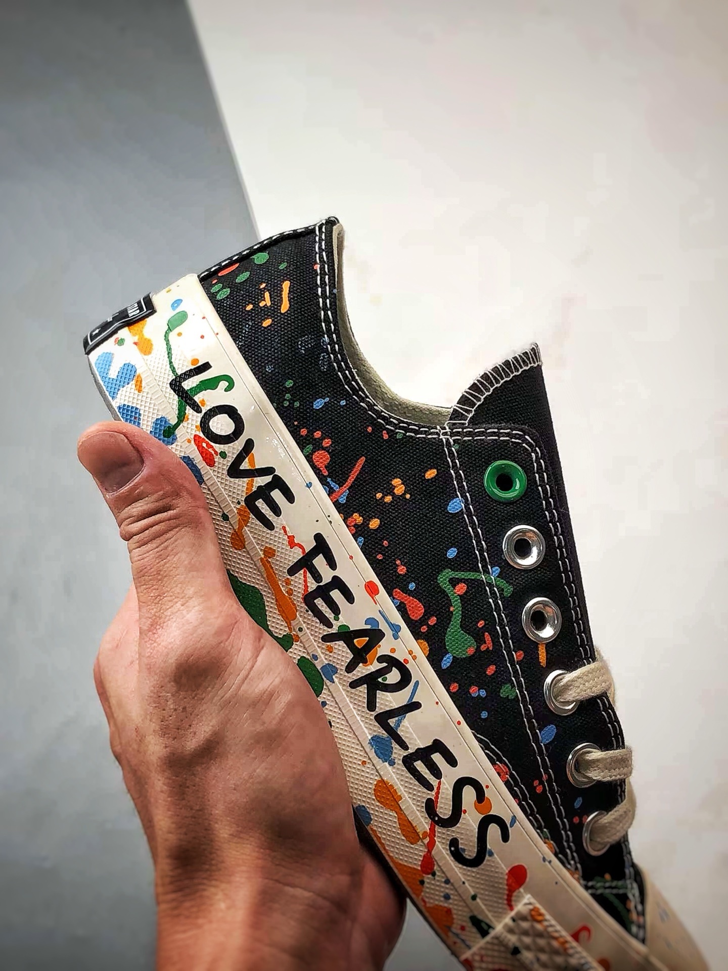 160 王源 x Converse Chuck 70 泼墨黑色 匡威携手王源联名签名款低帮帆布鞋 A18761C