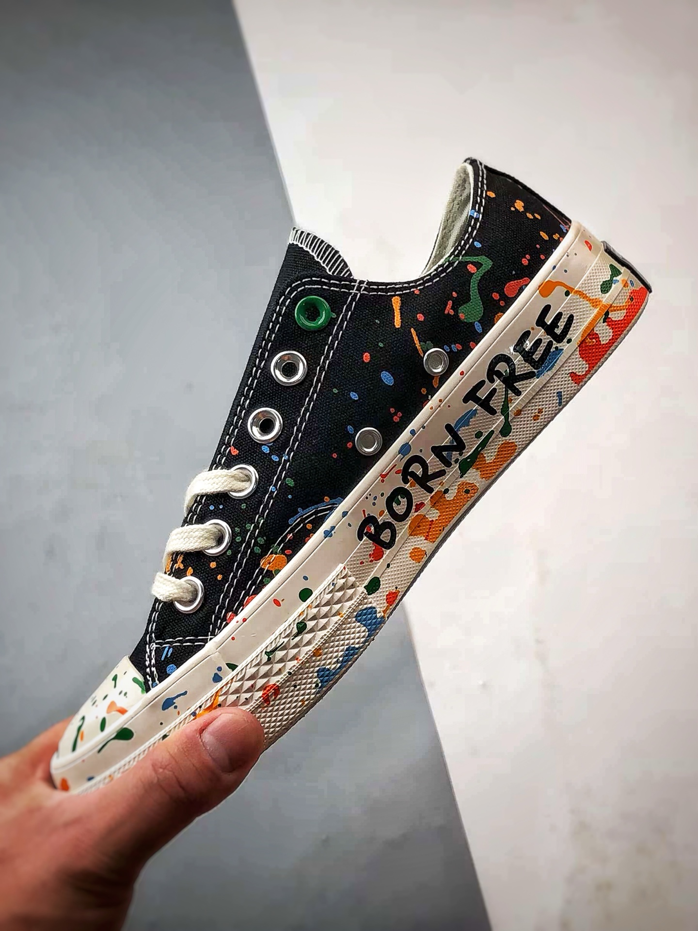 160 王源 x Converse Chuck 70 泼墨黑色 匡威携手王源联名签名款低帮帆布鞋 A18761C