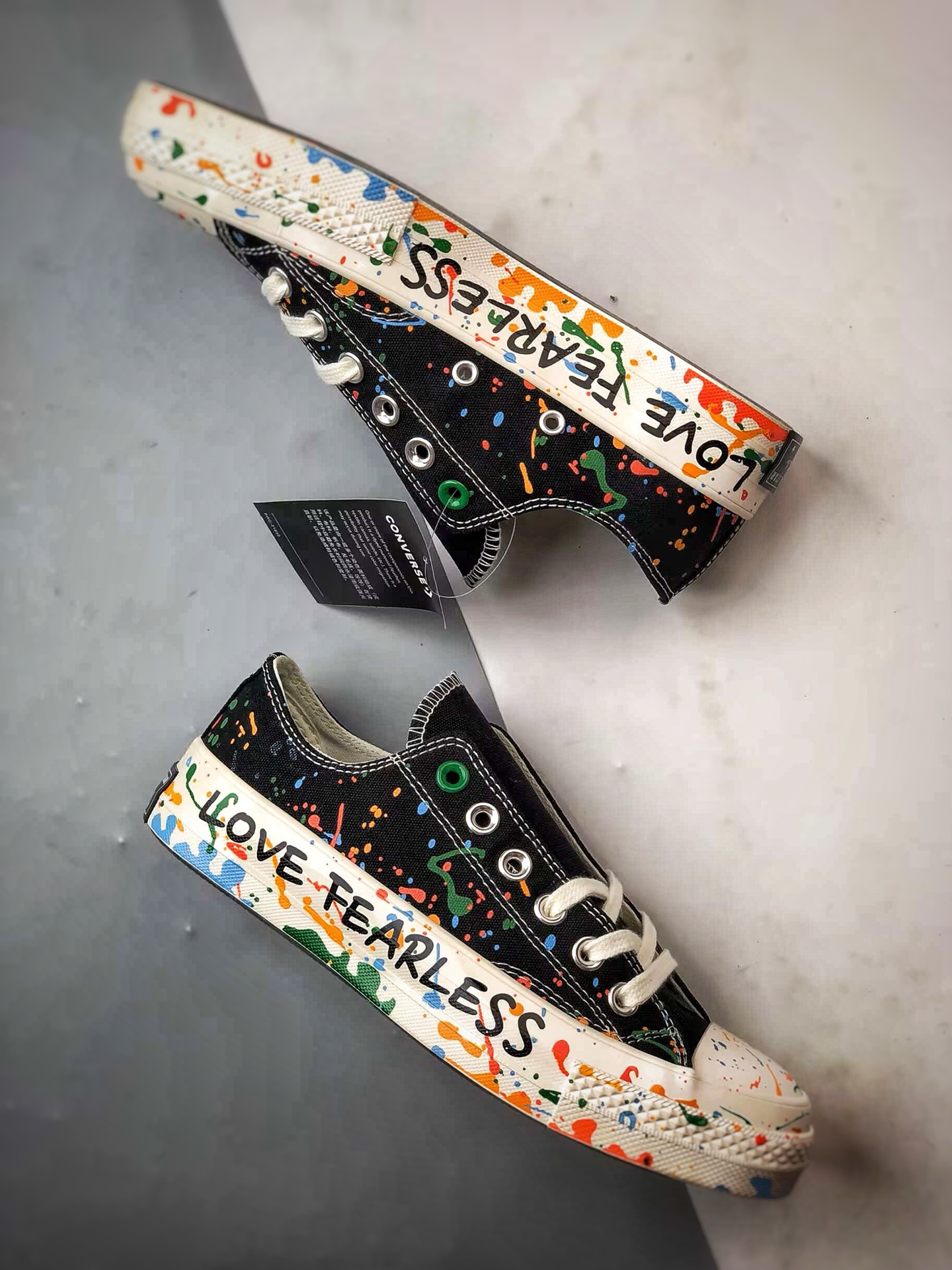 160 王源 x Converse Chuck 70 泼墨黑色 匡威携手王源联名签名款低帮帆布鞋 A18761C