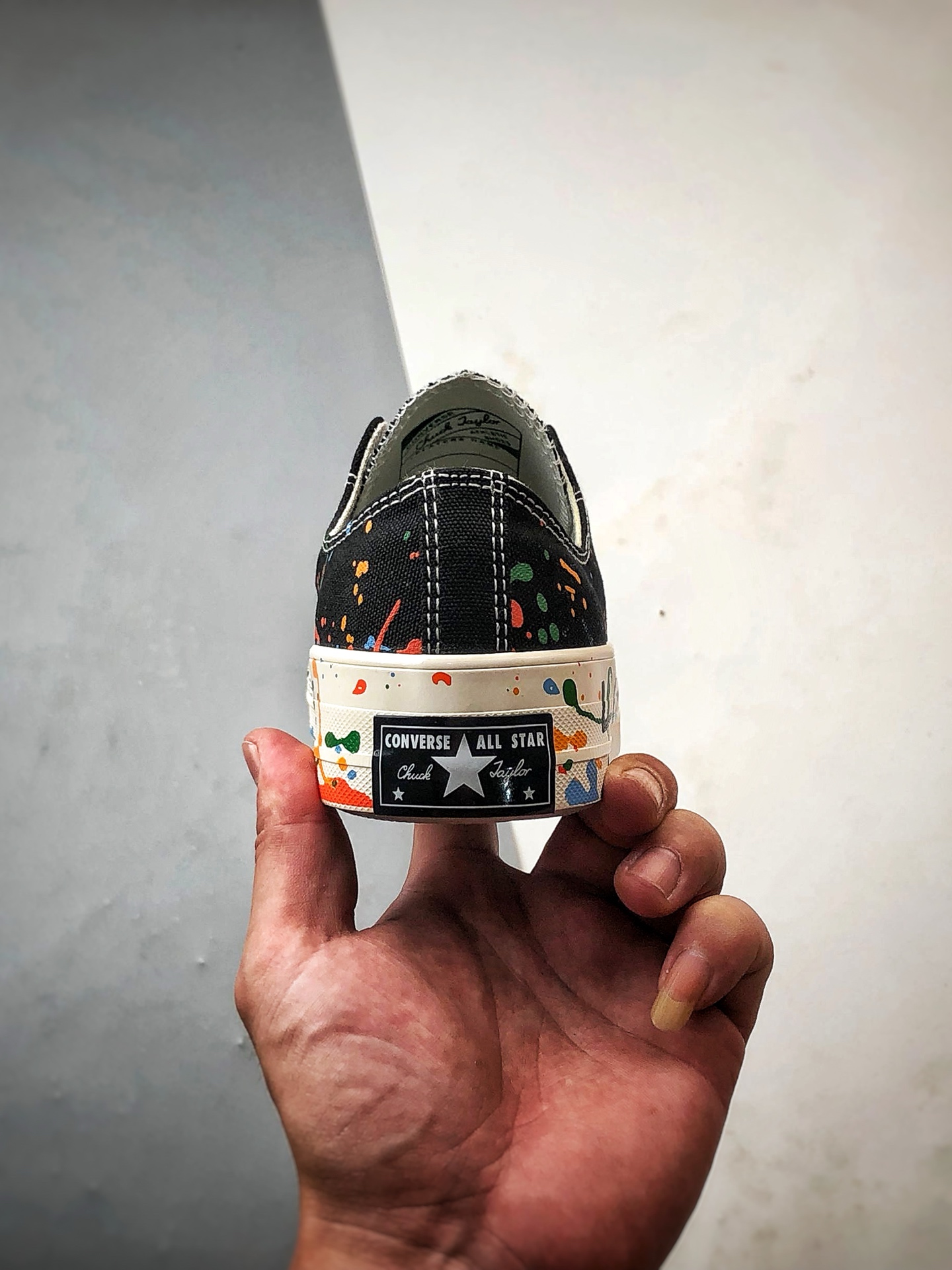 160 王源 x Converse Chuck 70 泼墨黑色 匡威携手王源联名签名款低帮帆布鞋 A18761C