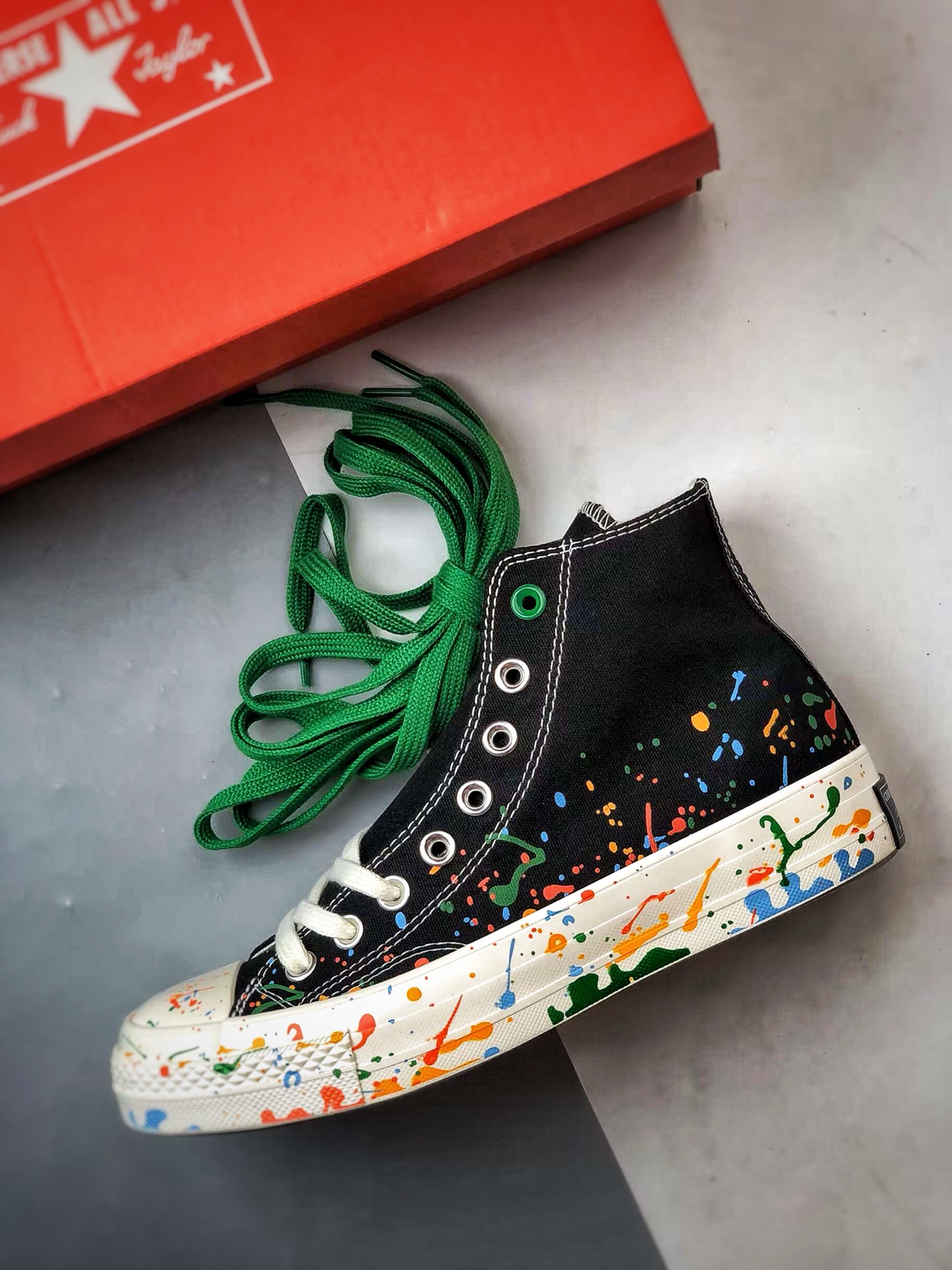 王源 x Converse Chuck 70 泼墨黑色 匡威携手王源联名签名款高帮帆布鞋 A18760C
