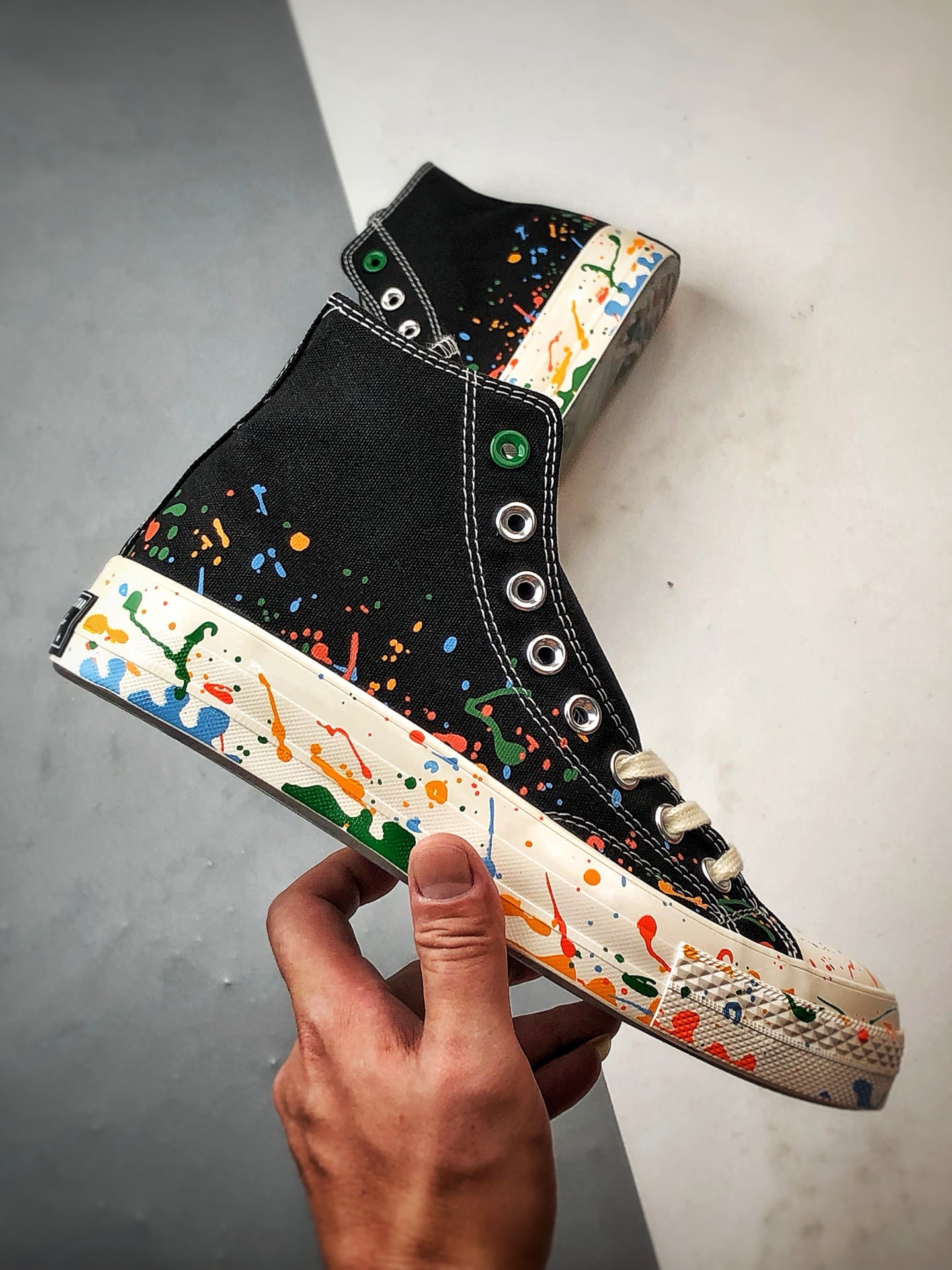 王源 x Converse Chuck 70 泼墨黑色 匡威携手王源联名签名款高帮帆布鞋 A18760C