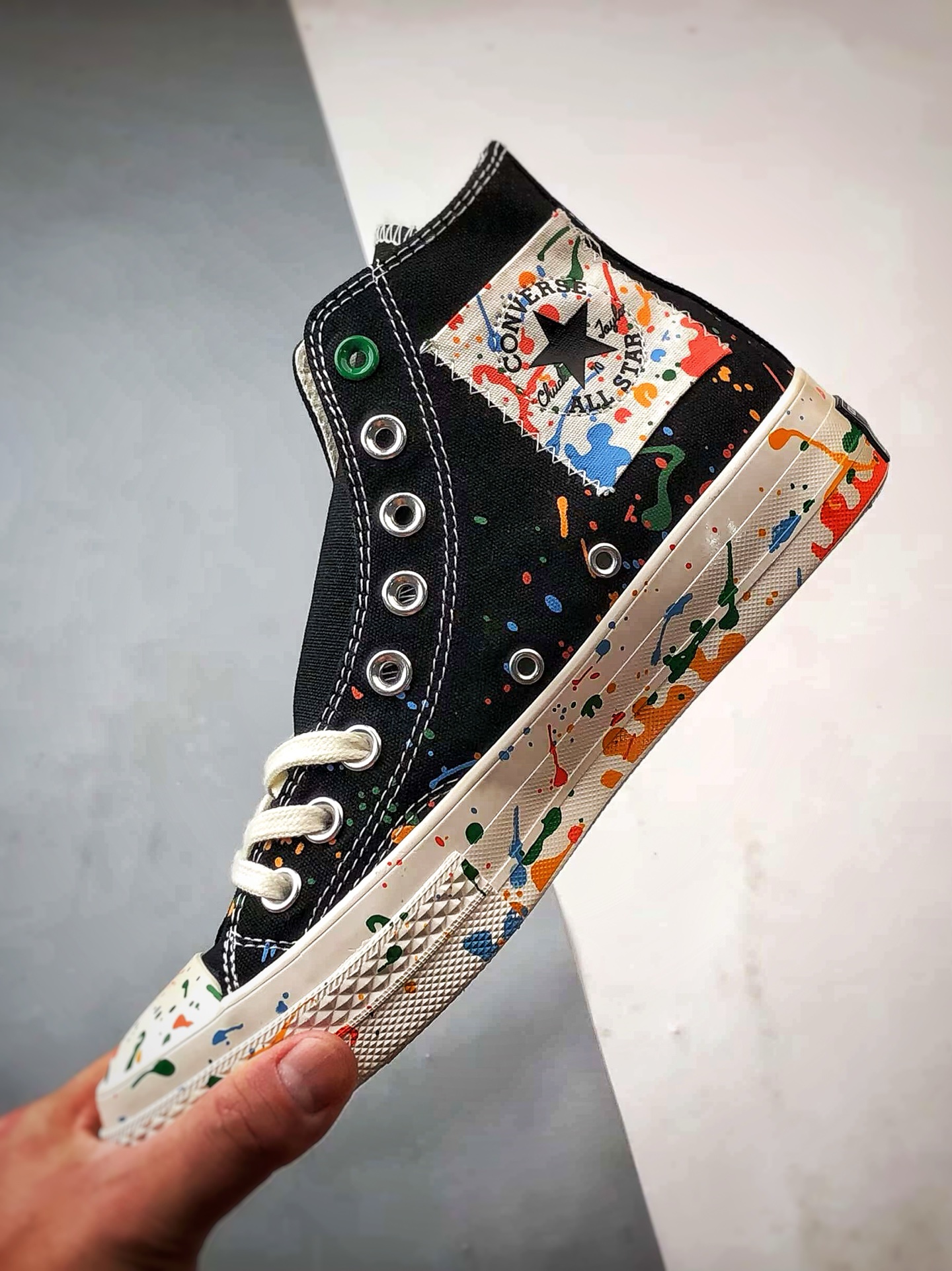 王源 x Converse Chuck 70 泼墨黑色 匡威携手王源联名签名款高帮帆布鞋 A18760C