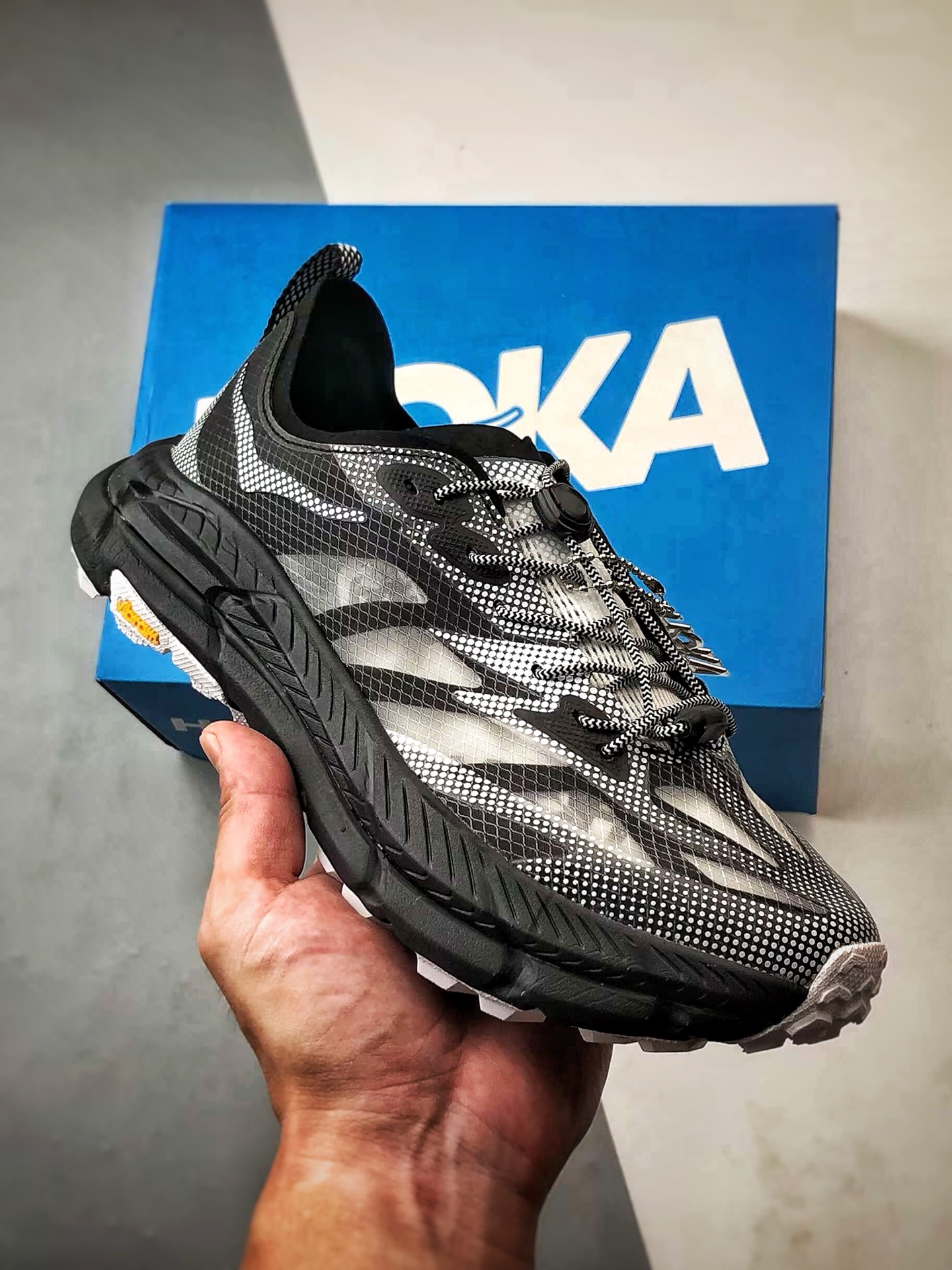 Hoka One One Mafate Speed 4 Lite 银黑 玛法特低帮轻量户外运动鞋 1168971-BWHT