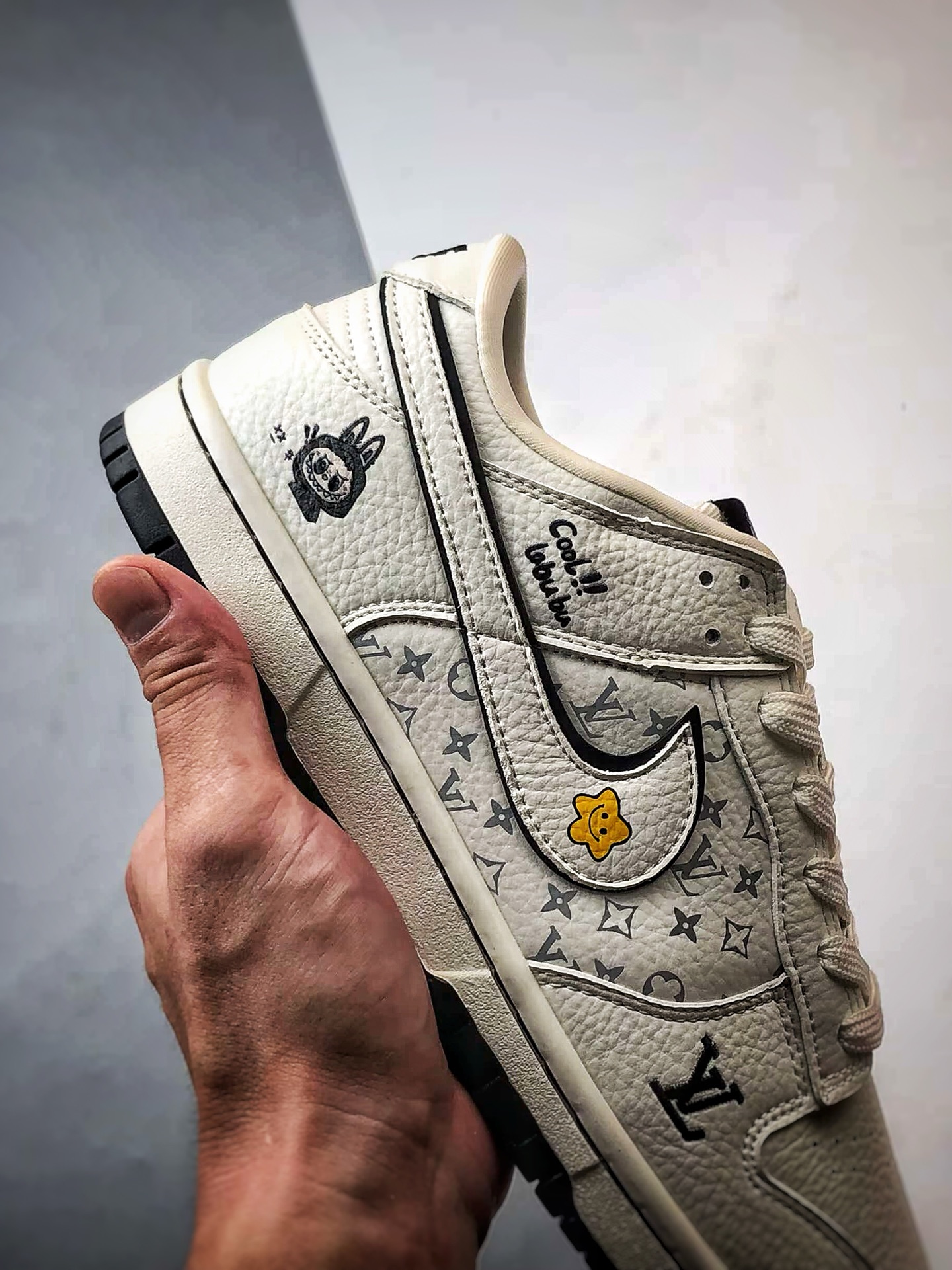 NK Dunk Low Retro ”DIY高端定制” LV拉布布白黑 低帮休闲运动板鞋 SC0601-455