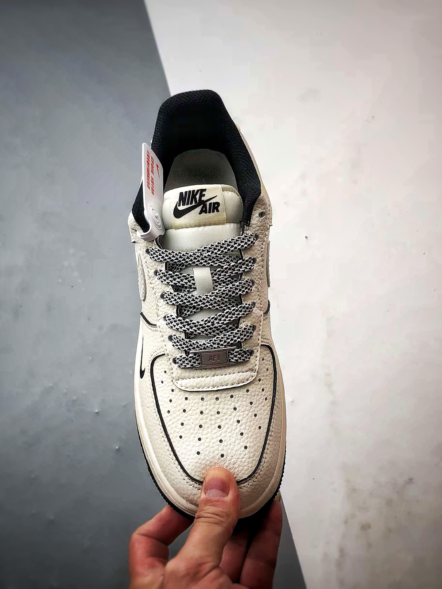 TNF x Air Force 1 Low 米白黑格纹钩 JP8048-007