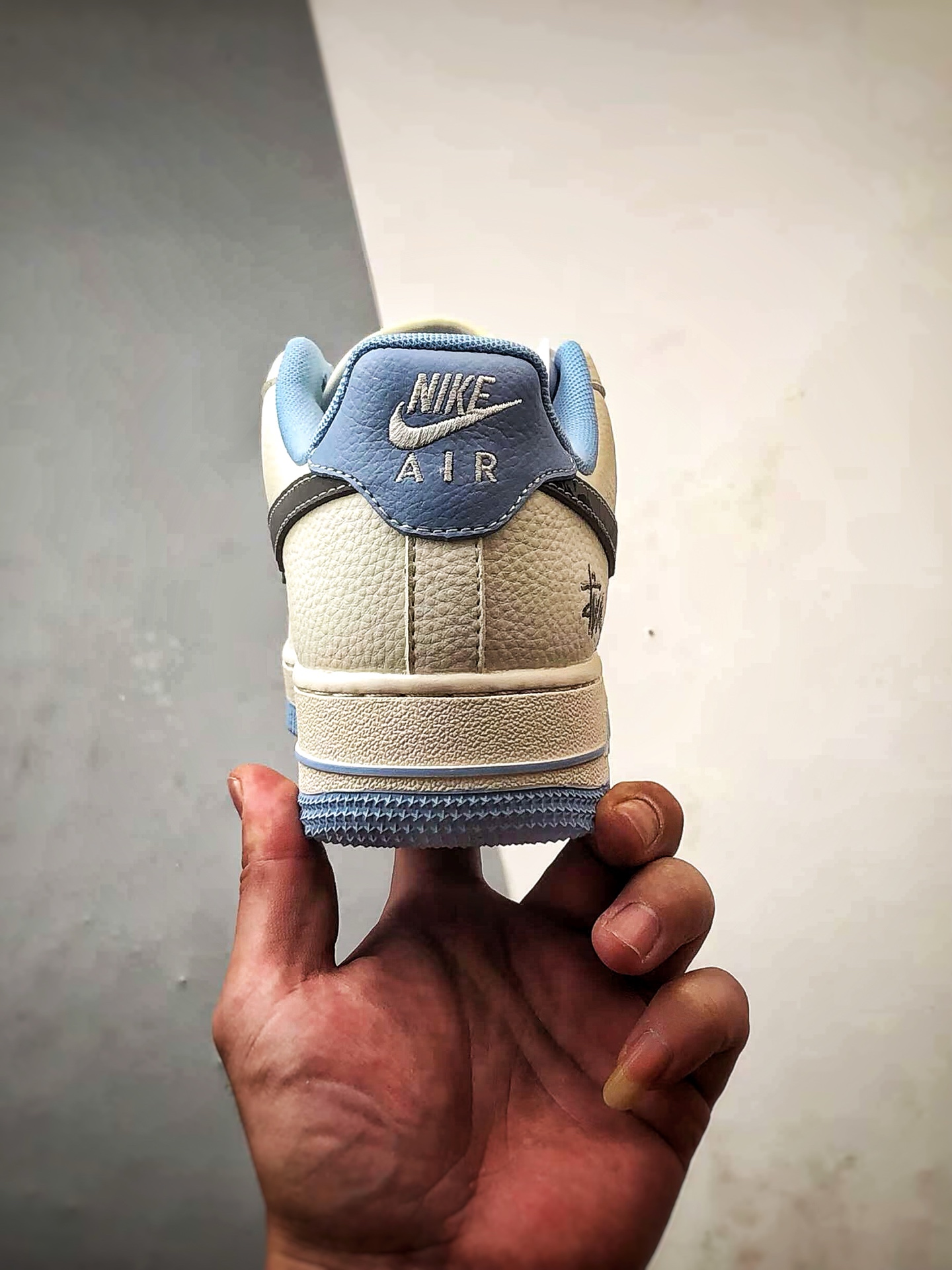 Stussy x Air Force 1 Low 米白蓝灰钩 QW5606-269