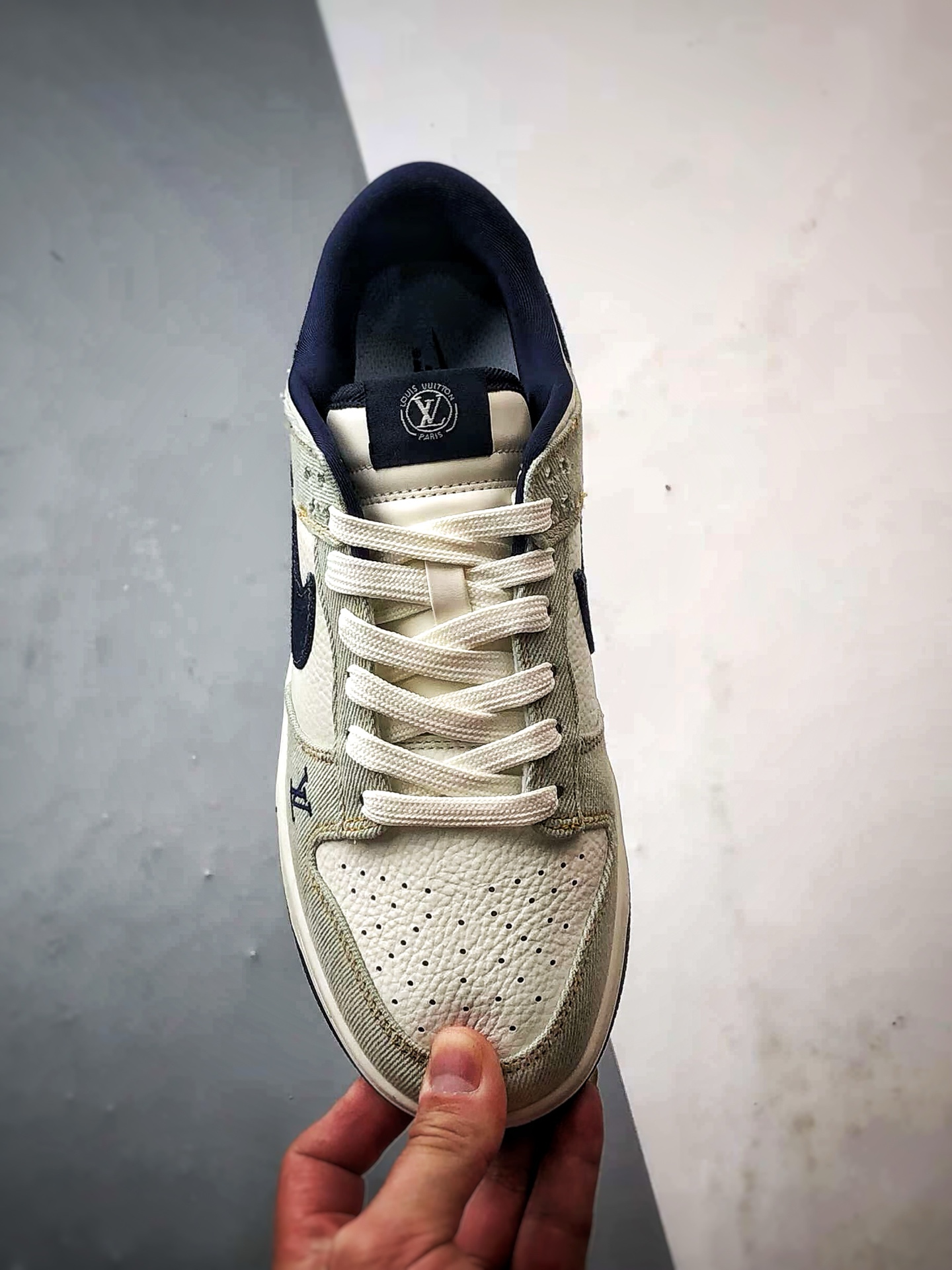 NK Dunk Low Retro ”DIY高端定制” LV浅绿蓝牛仔拼接 低帮休闲运动板鞋 SC0601-450