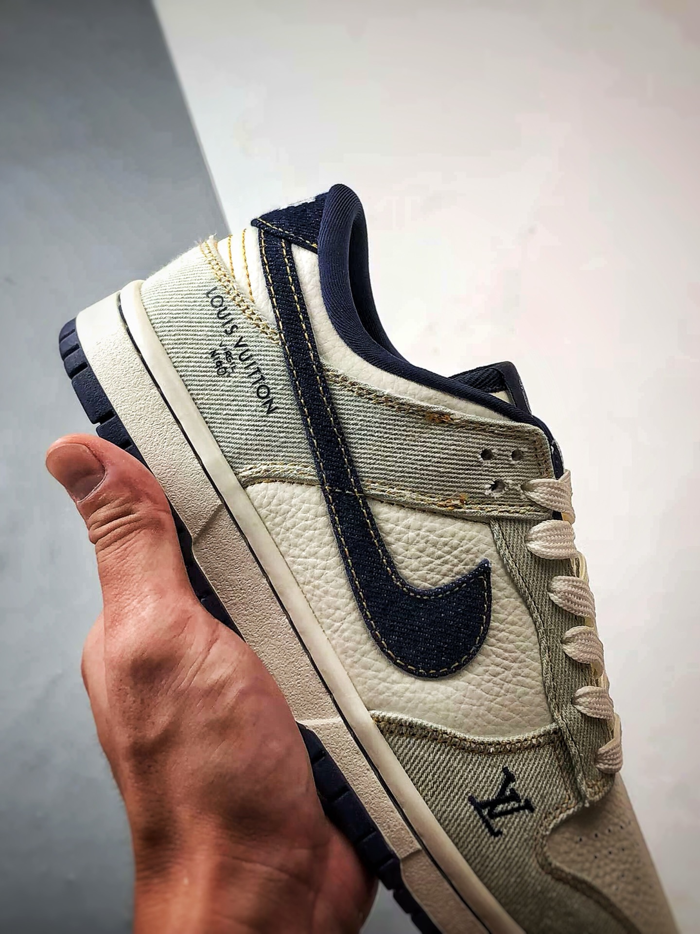 NK Dunk Low Retro ”DIY高端定制” LV浅绿蓝牛仔拼接 低帮休闲运动板鞋 SC0601-450