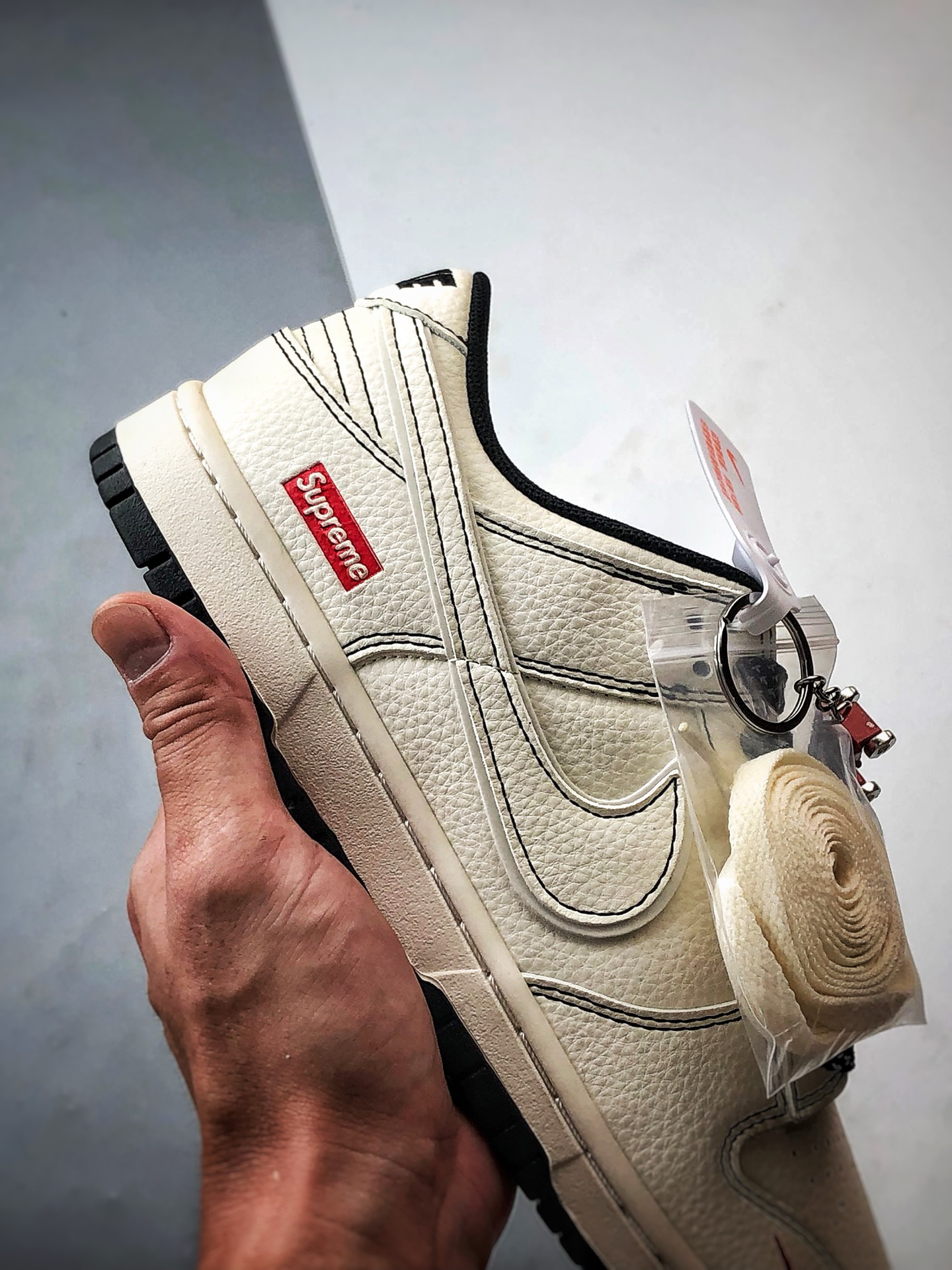 NK Dunk Low Retro ”DIY高端定制” Sup米白黑小红钩 低帮休闲运动板鞋 HH7518-098