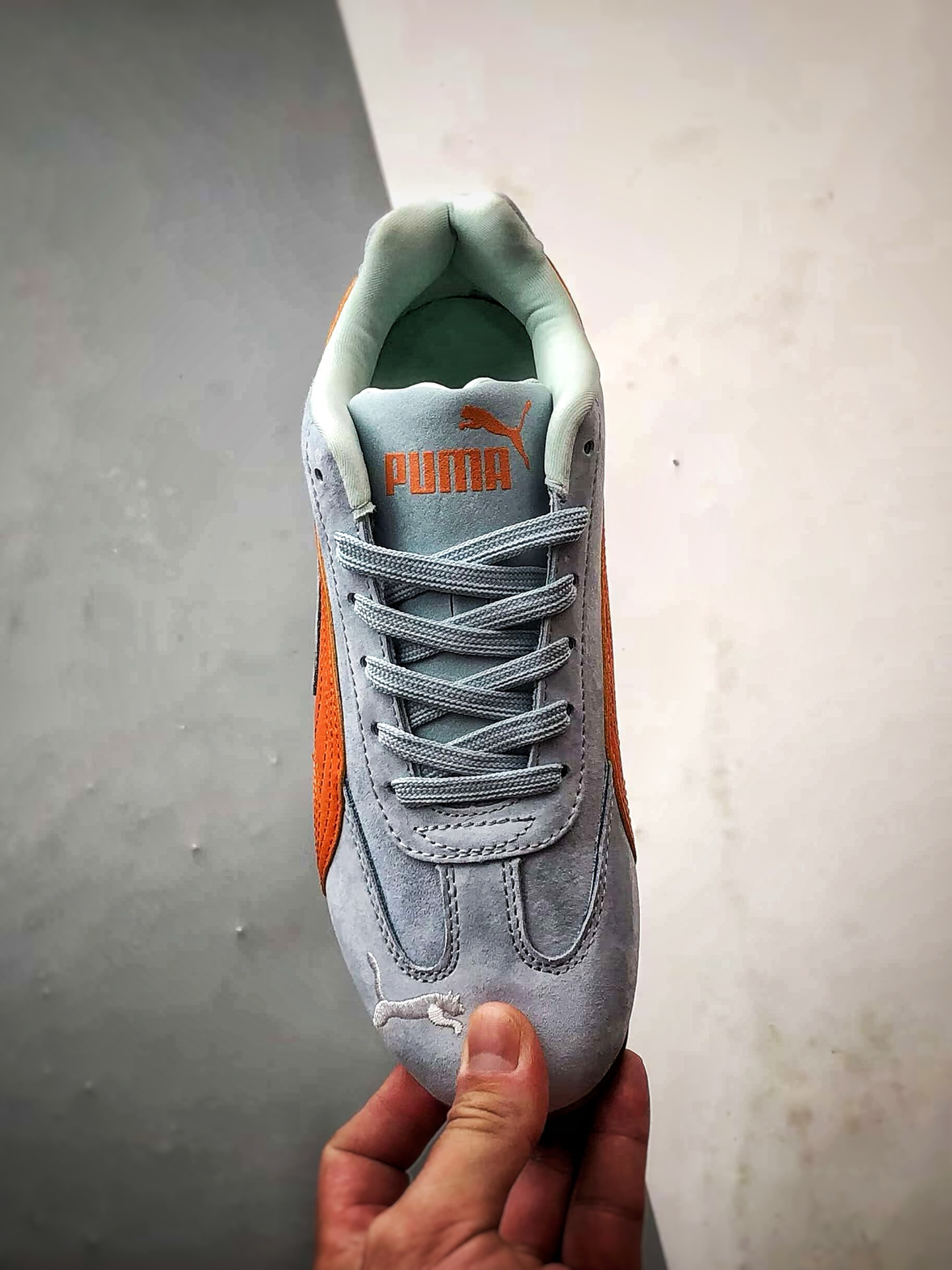 170 Puma Speedcet 浅蓝橙 彪马低帮复古运动休闲赛车跑鞋  406329-40