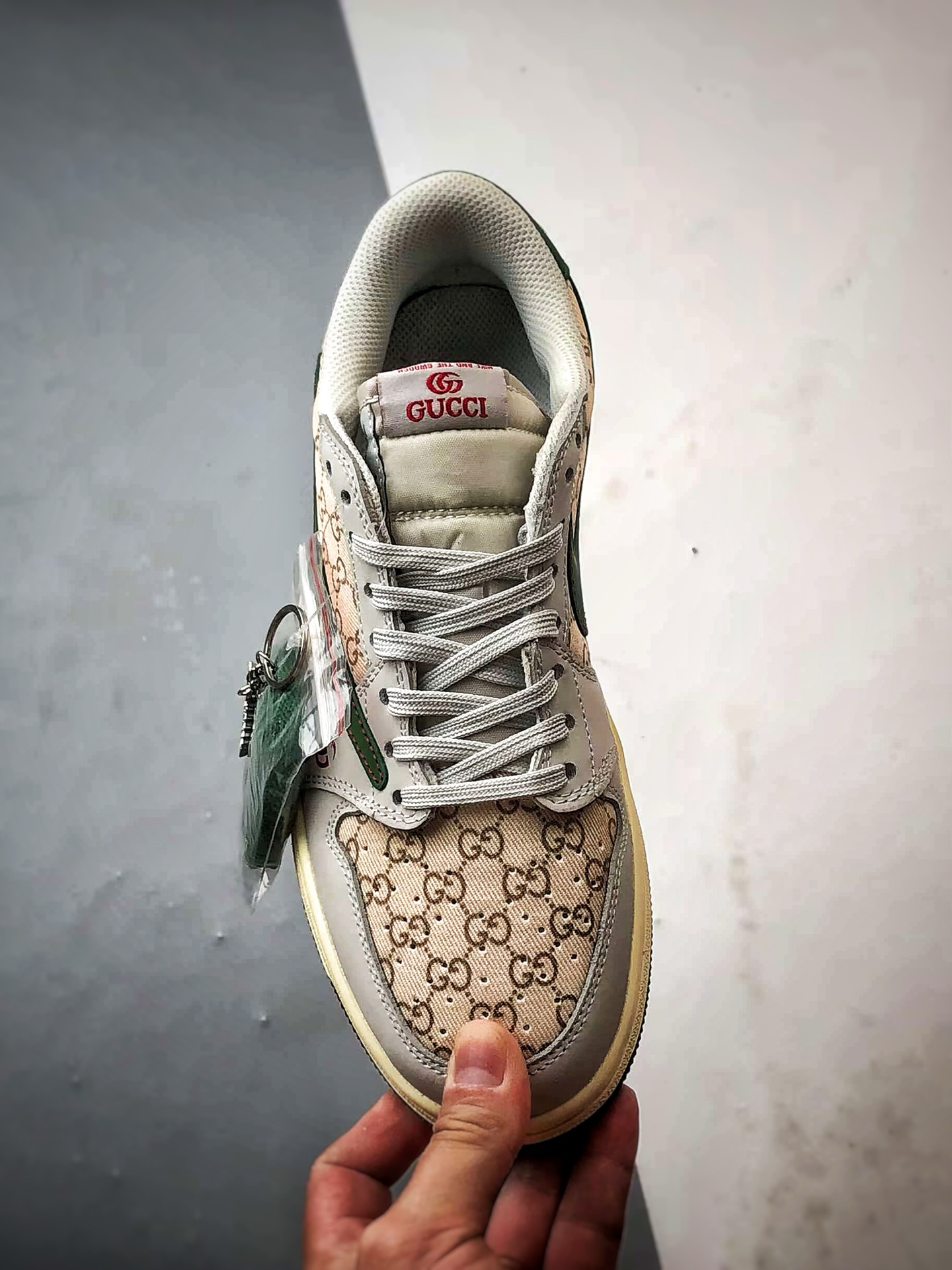 Air Jordan 1 Low ”高端定制” 古驰老花灰棕绿倒钩 DZ5899-001