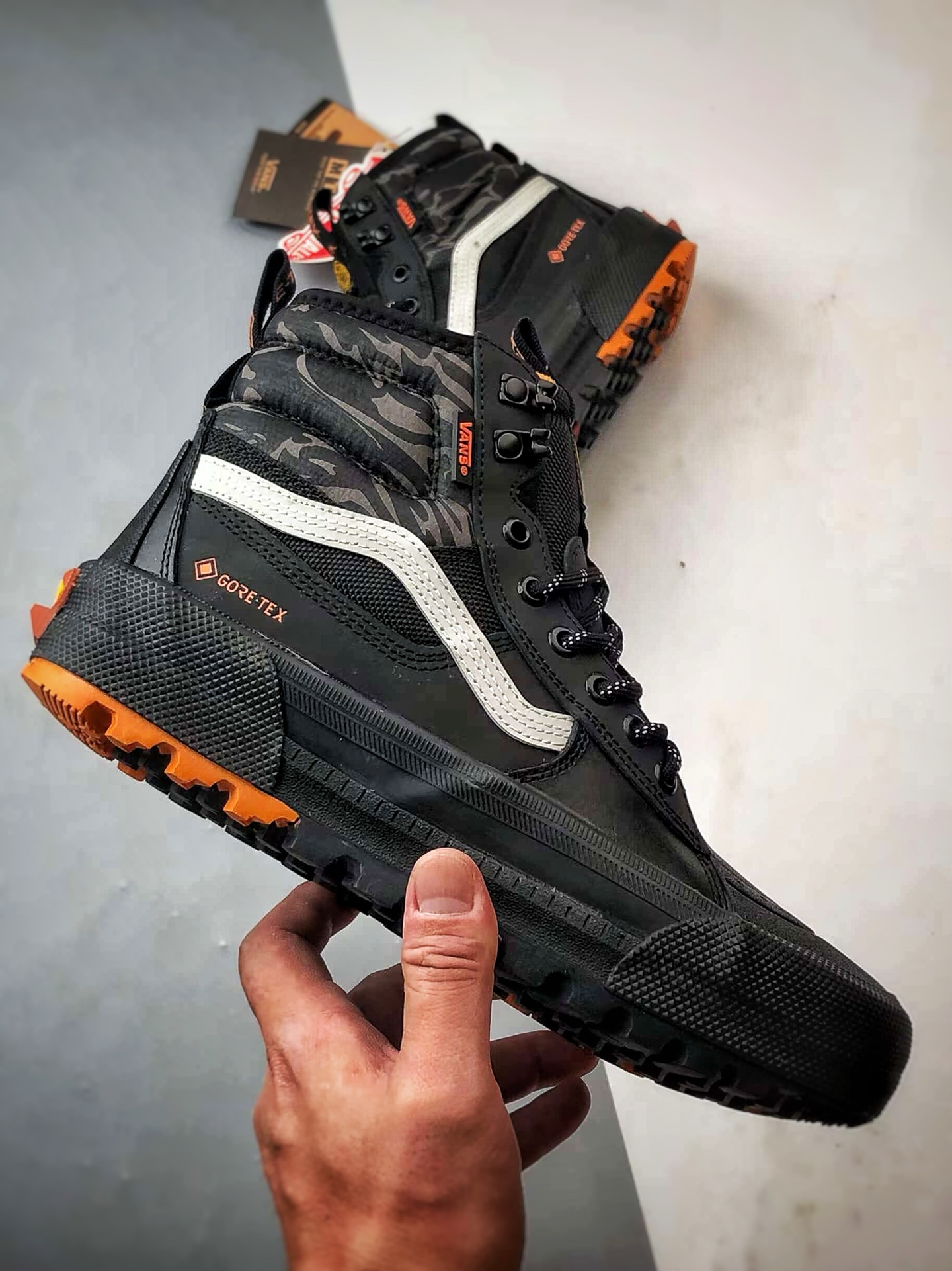 Vans SK8 Gore-Tex Mte-3 黑白橙 万斯官方新品 高帮越野户外靴