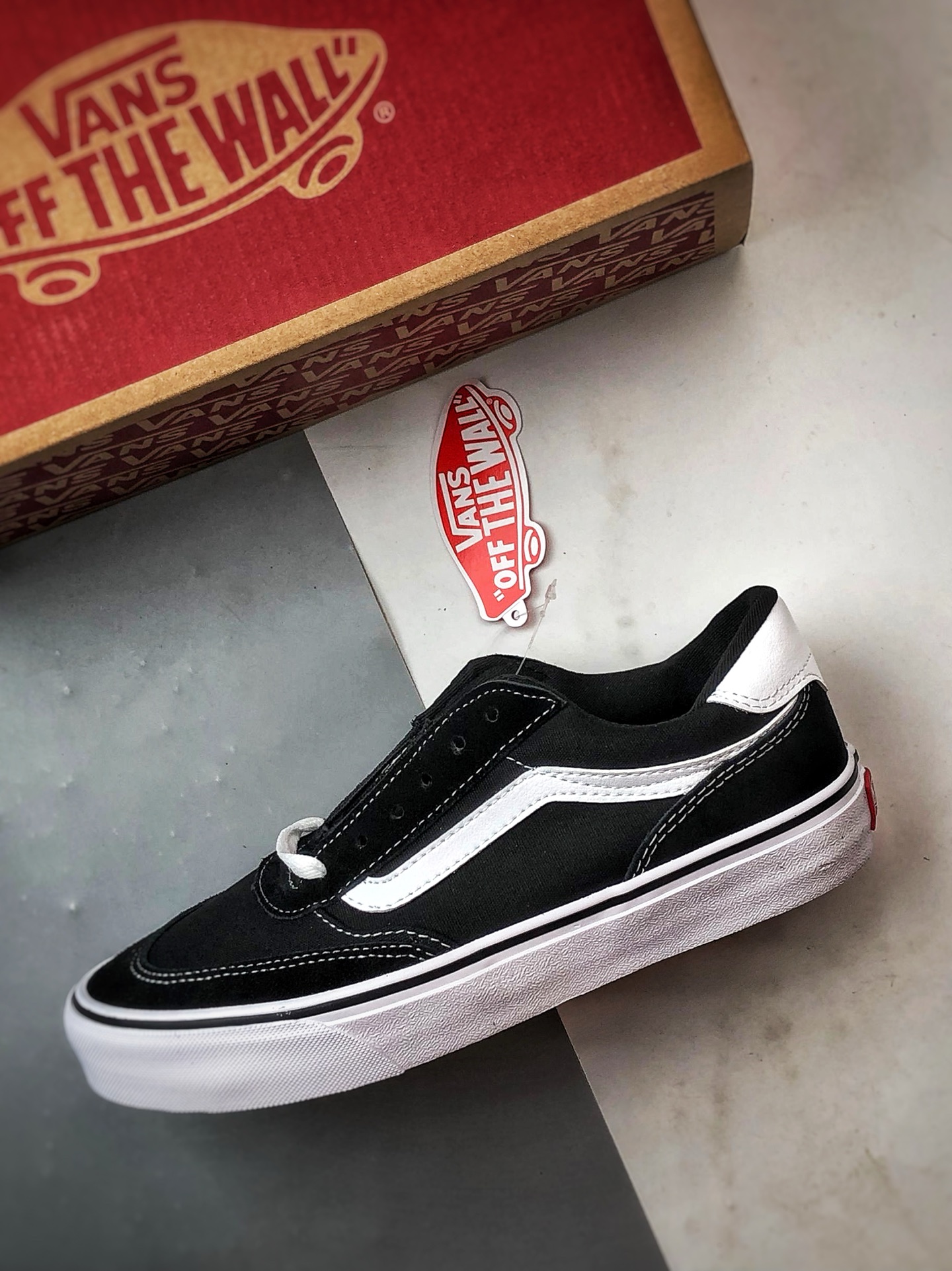 Vans Brooklyn LS 黑色 万斯官方 硫化简约复古板鞋 VN000D7QBA2