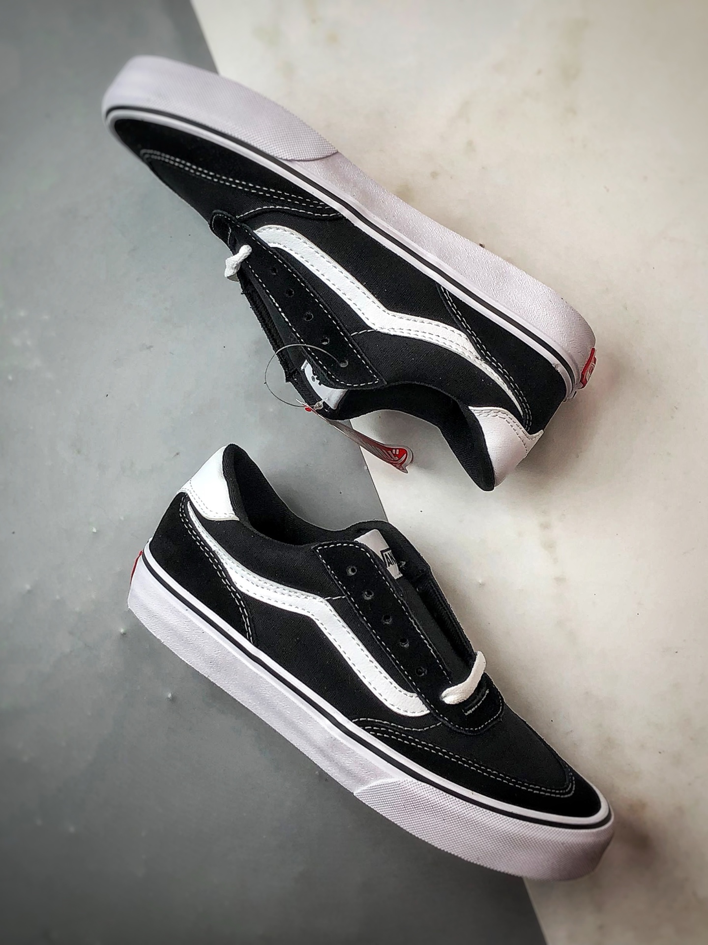 Vans Brooklyn LS 黑色 万斯官方 硫化简约复古板鞋 VN000D7QBA2