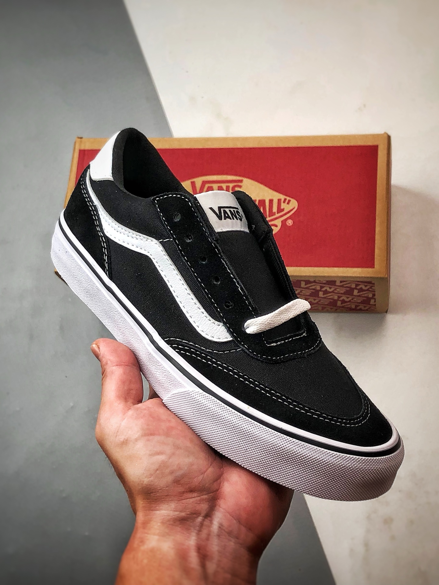 Vans Brooklyn LS 黑色 万斯官方 硫化简约复古板鞋 VN000D7QBA2