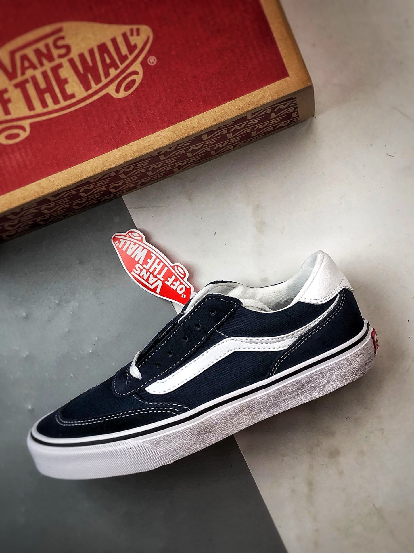 Vans Brooklyn LS 蓝色 万斯官方 硫化简约复古板鞋 VN000D7QLKZ