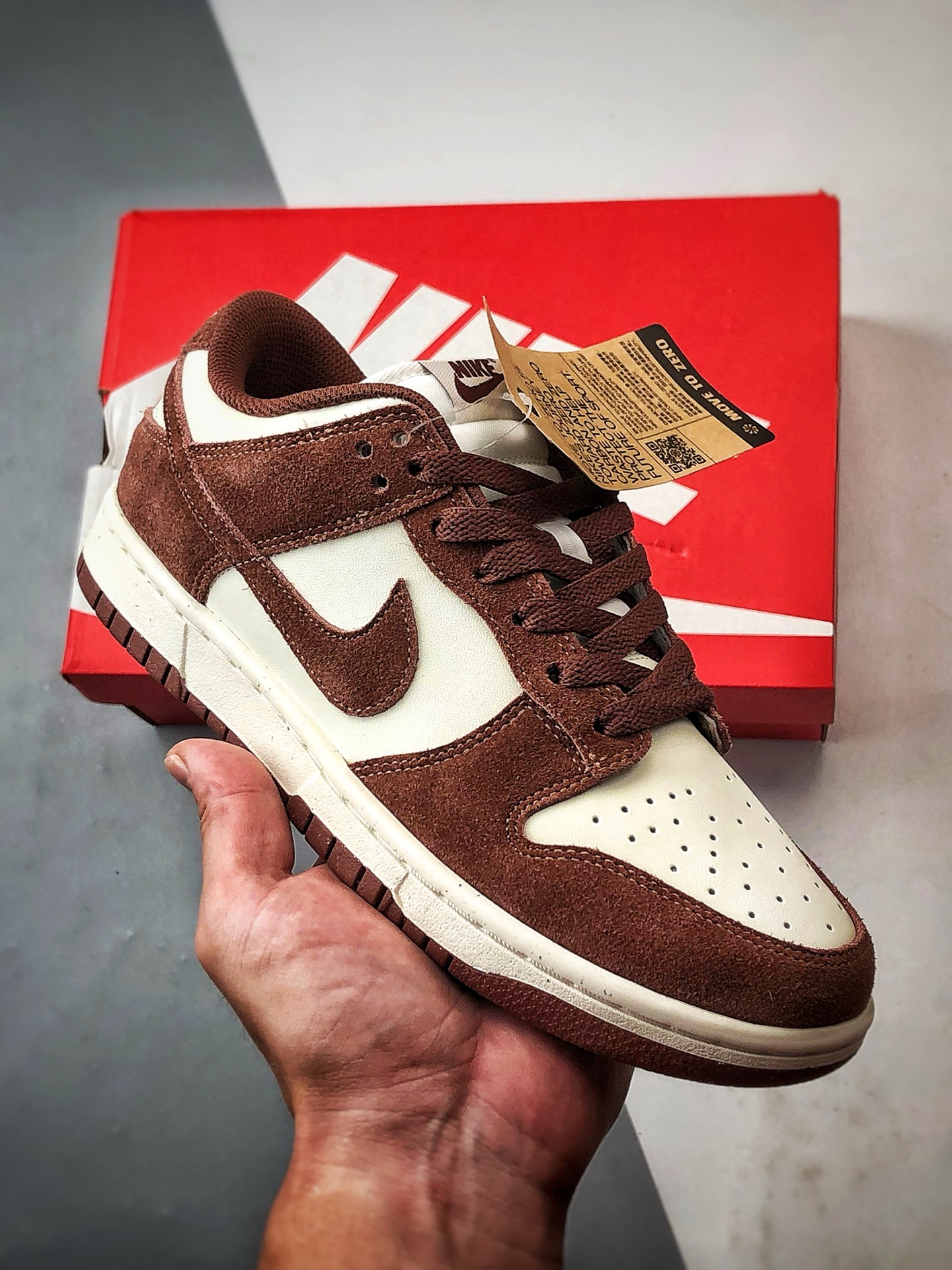 性价比触顶 同价区间无对手 NK Dunk Low 白褐色 低帮复古休闲运动滑板鞋 HJ7673-001