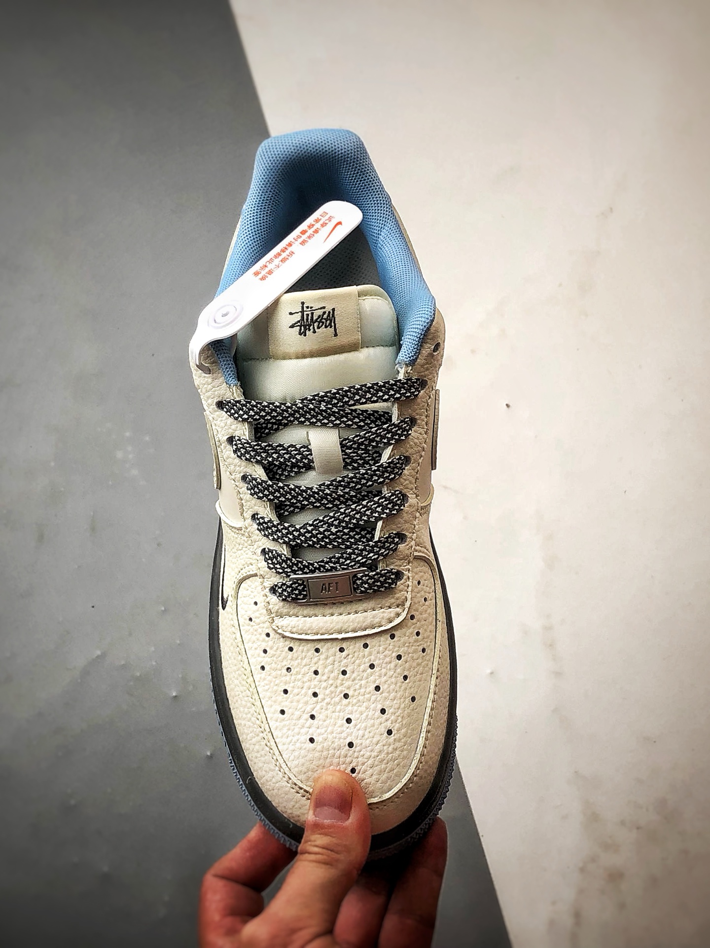 Stussy x Air Force 1 Low 白蓝灰涂鸦钩 QW5606-267