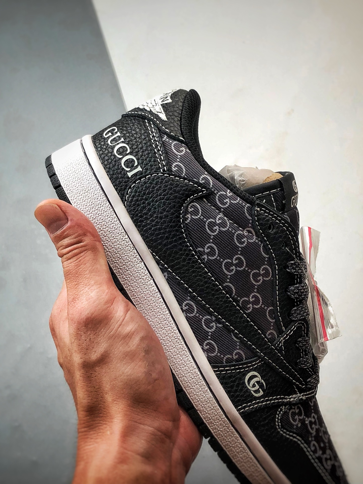 Air Jordan 1 Low ”高端定制” 古驰满印老花黑色倒钩 DZ5899-002