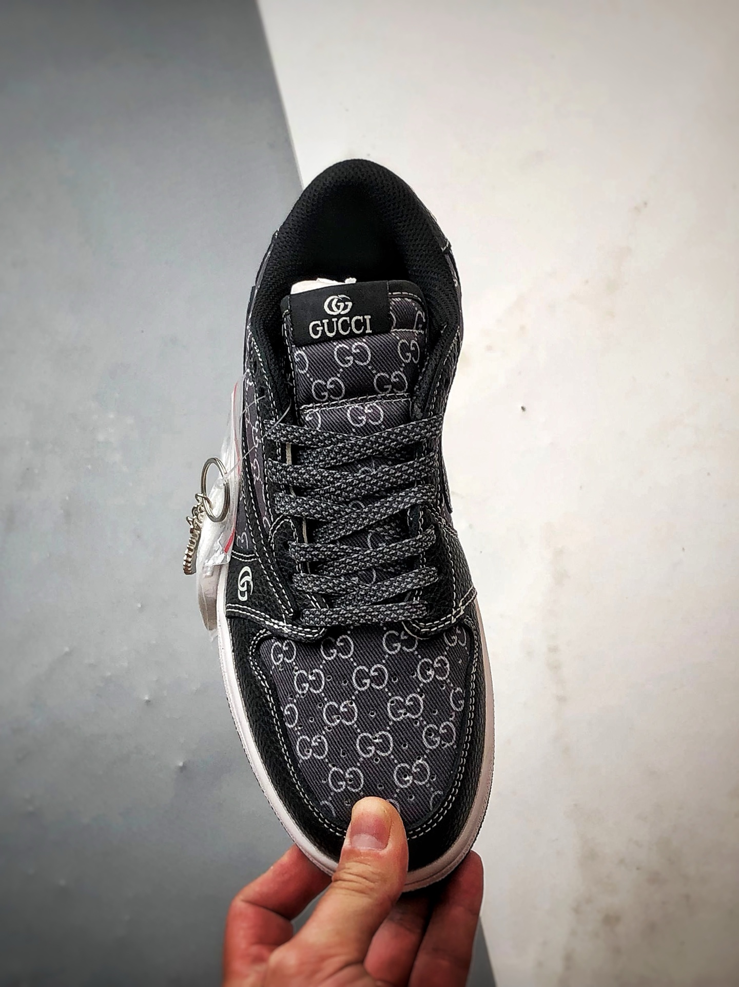 Air Jordan 1 Low ”高端定制” 古驰满印老花黑色倒钩 DZ5899-002
