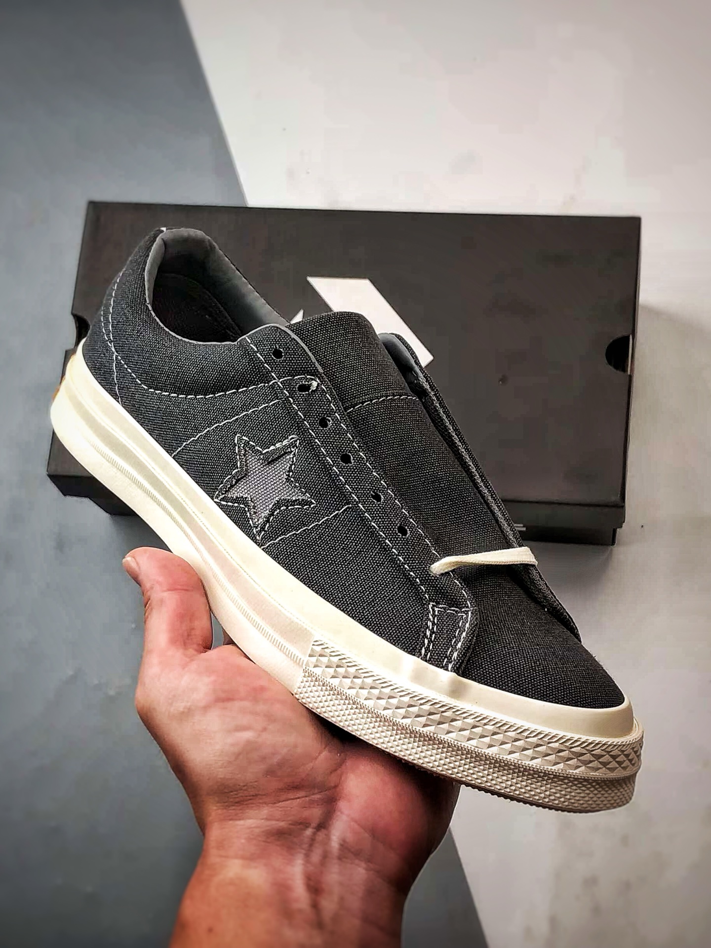 170 Converse One Star 黑灰 匡威木村一星复古休闲滑板鞋 164360C