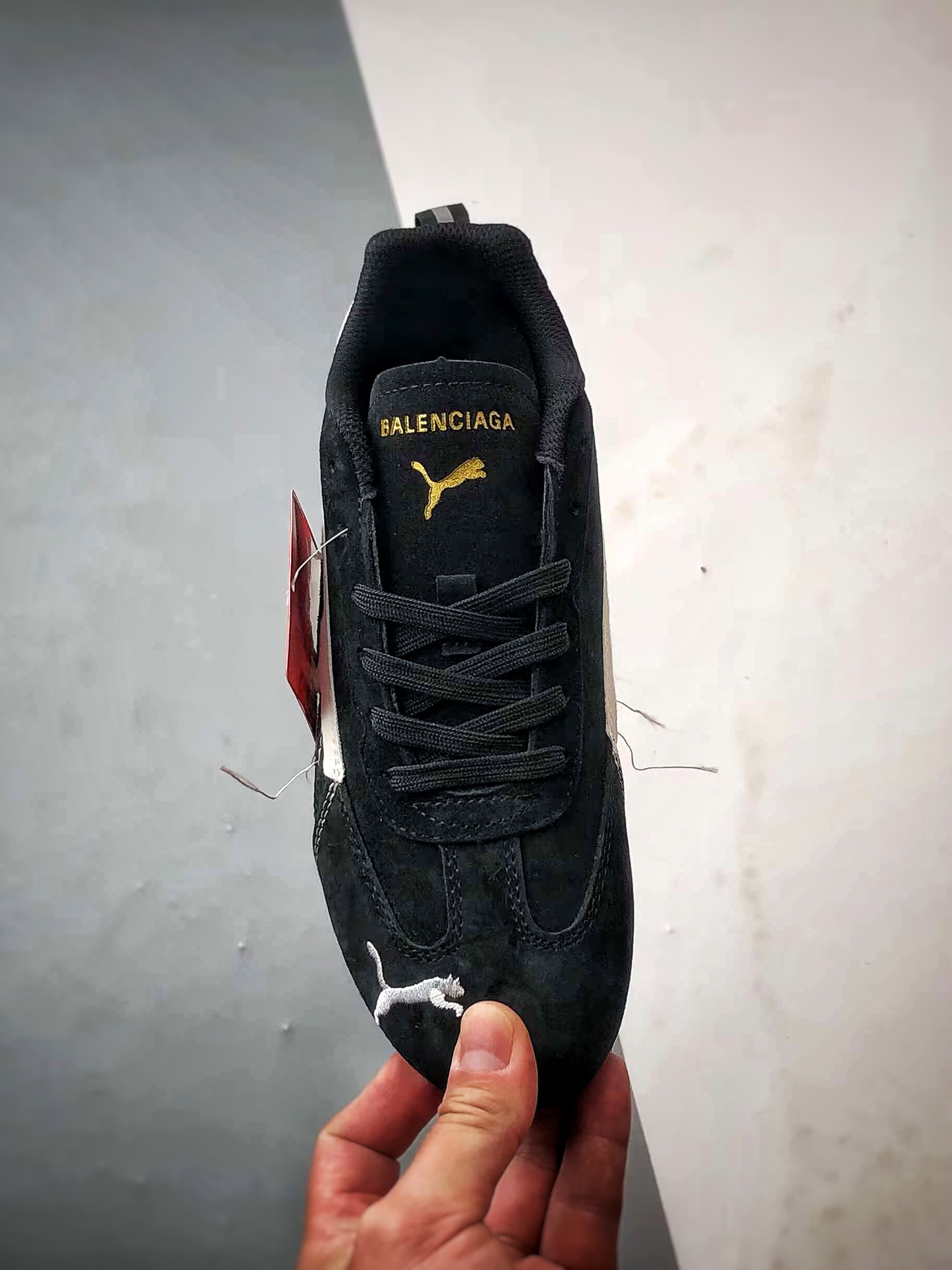 180 Blcg x Puma Speedcet 黑白 巴黎联名彪马低帮复古运动休闲赛车跑鞋 406519-02