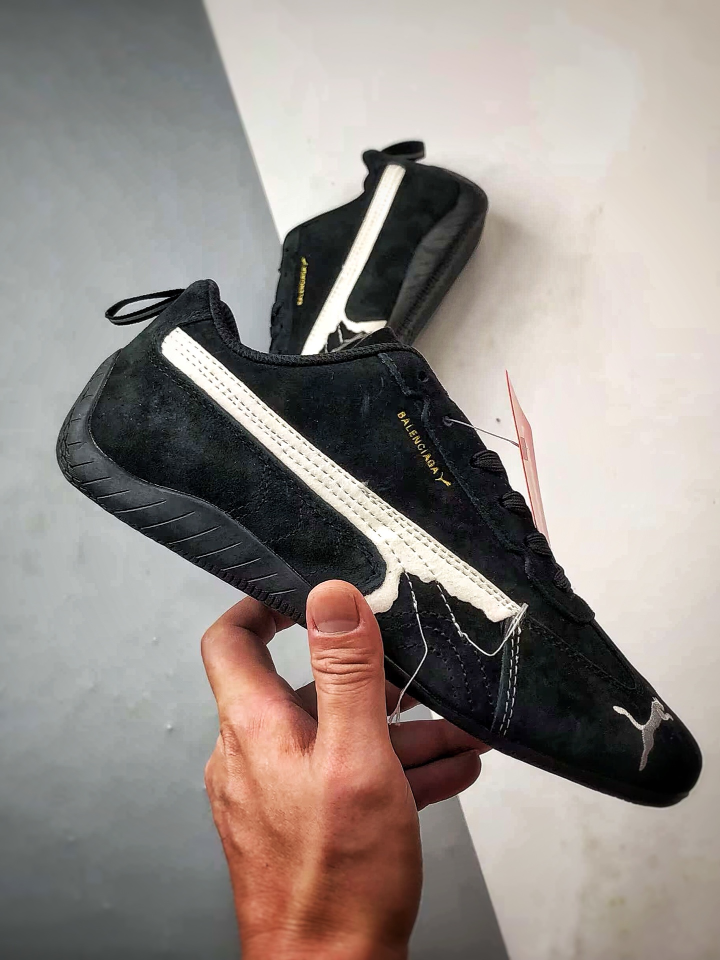 180 Blcg x Puma Speedcet 黑白 巴黎联名彪马低帮复古运动休闲赛车跑鞋 406519-02