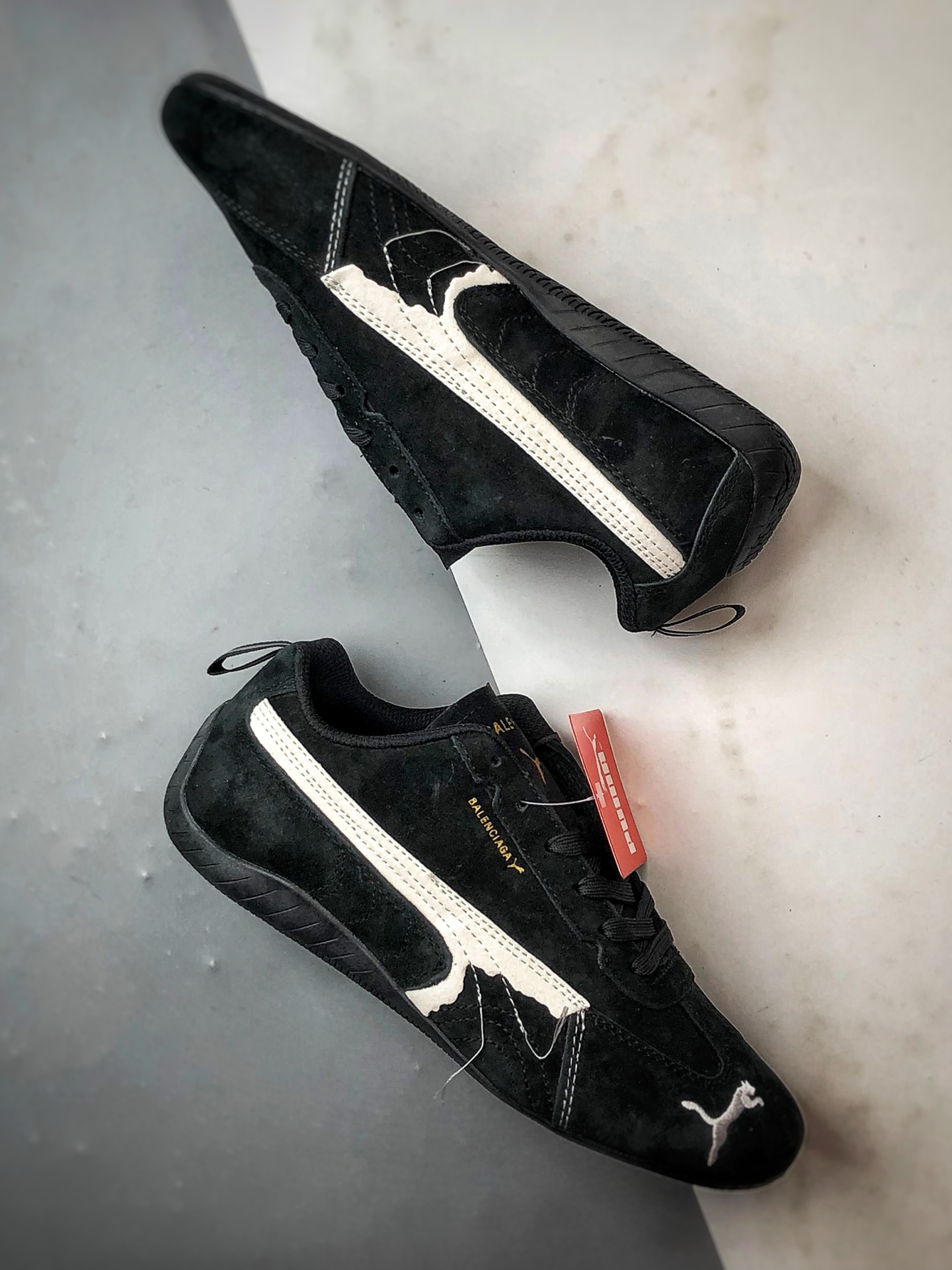 180 Blcg x Puma Speedcet 黑白 巴黎联名彪马低帮复古运动休闲赛车跑鞋 406519-02