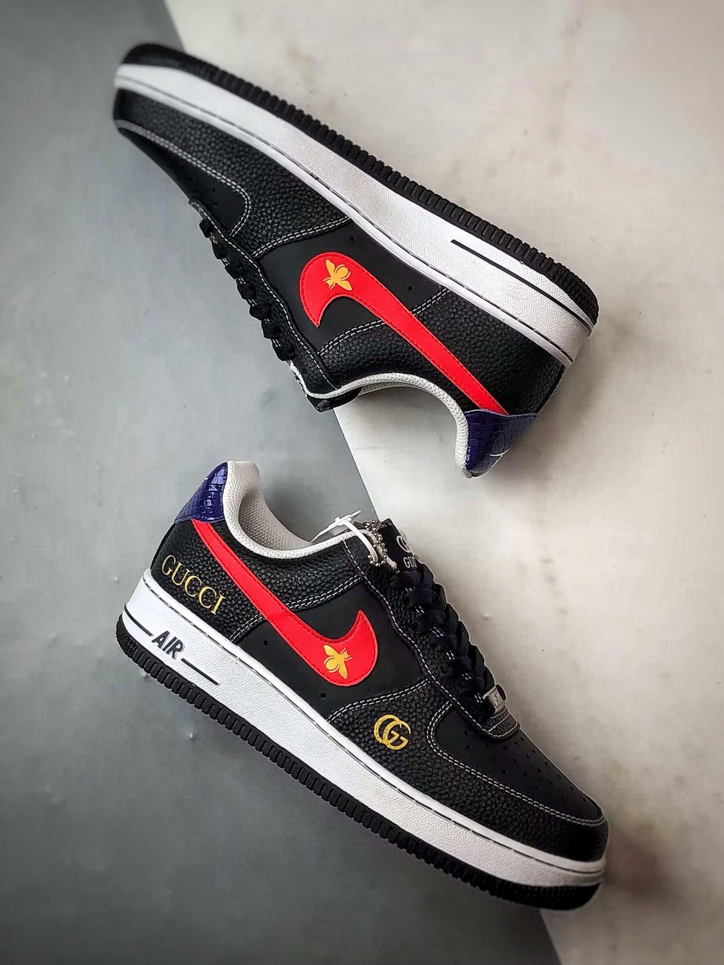 280 Gucci x Air Force 1 Low 黑红紫尾 AH8462-001