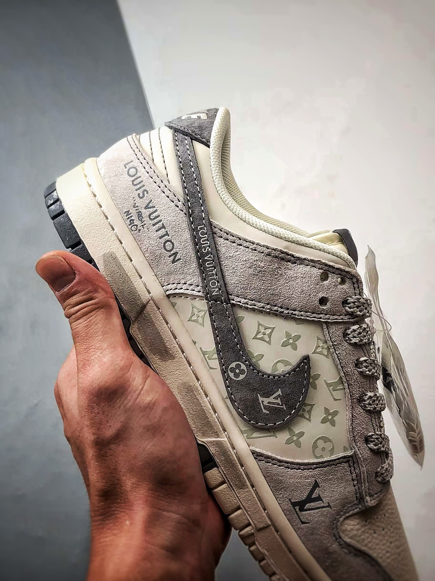 290 NK Dunk Low Retro ”DIY高端定制” LV印花米白灰 低帮休闲运动板鞋 CX5050-Y02