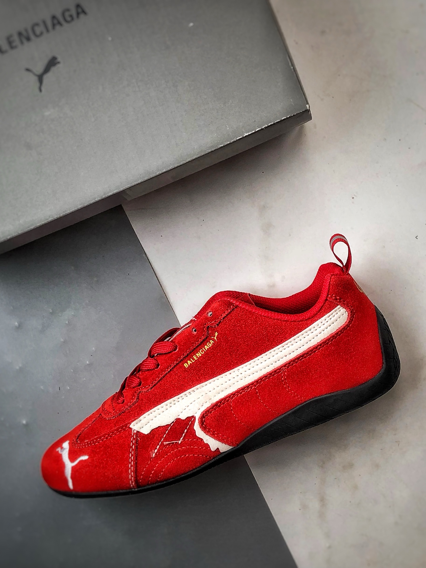 180 Blcg x Puma Speedcet 红白 巴黎联名彪马低帮复古运动休闲赛车跑鞋 406519-02