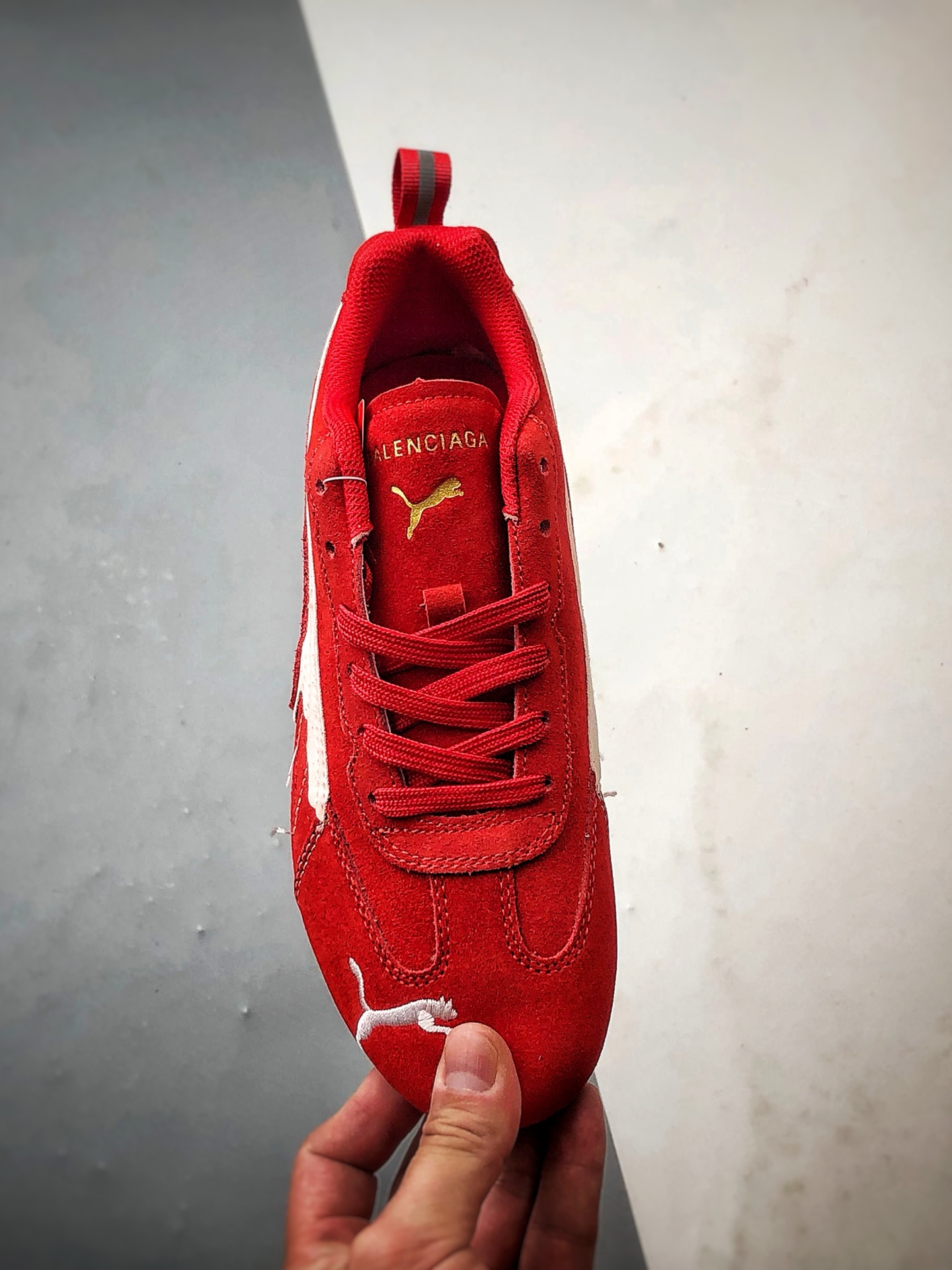 180 Blcg x Puma Speedcet 红白 巴黎联名彪马低帮复古运动休闲赛车跑鞋 406519-02