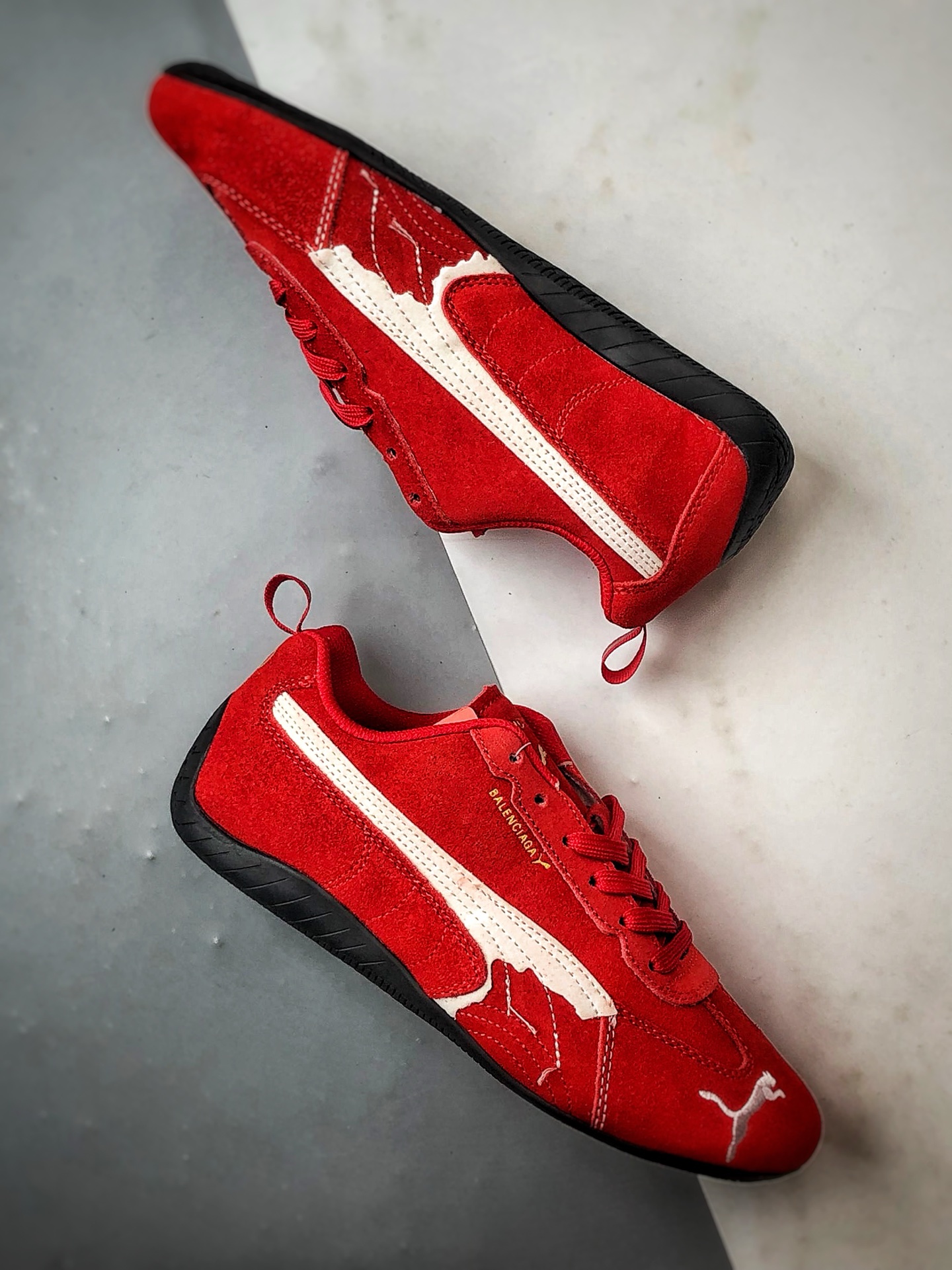 180 Blcg x Puma Speedcet 红白 巴黎联名彪马低帮复古运动休闲赛车跑鞋 406519-02